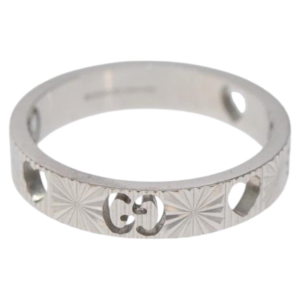 GUCCI Heart Ring K18 Silver Gold (750) 4.4g (18K) Silver 117299AM