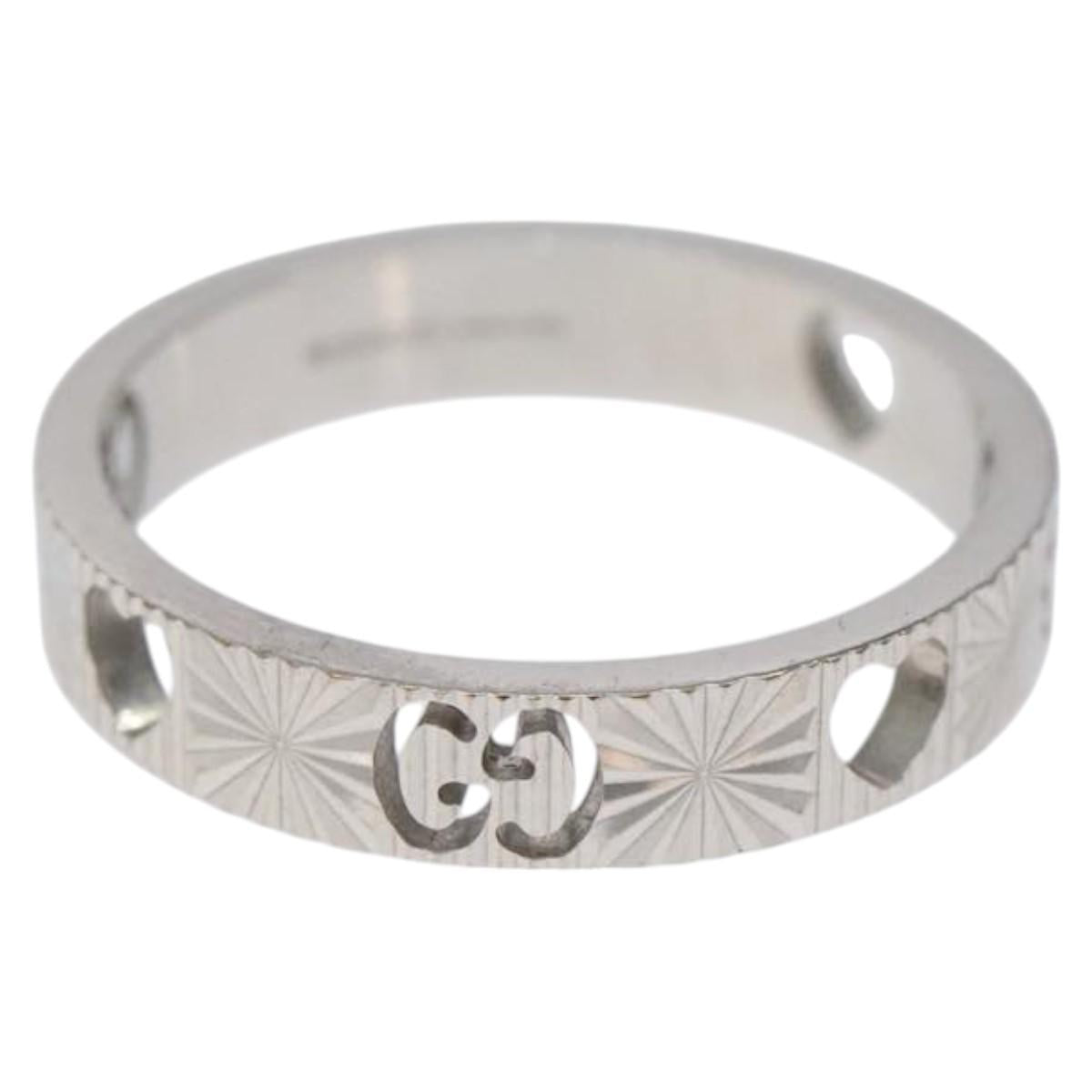 GUCCI Heart Ring K18 Silver Gold (750) 4.4g (18K) Silver 117299AM