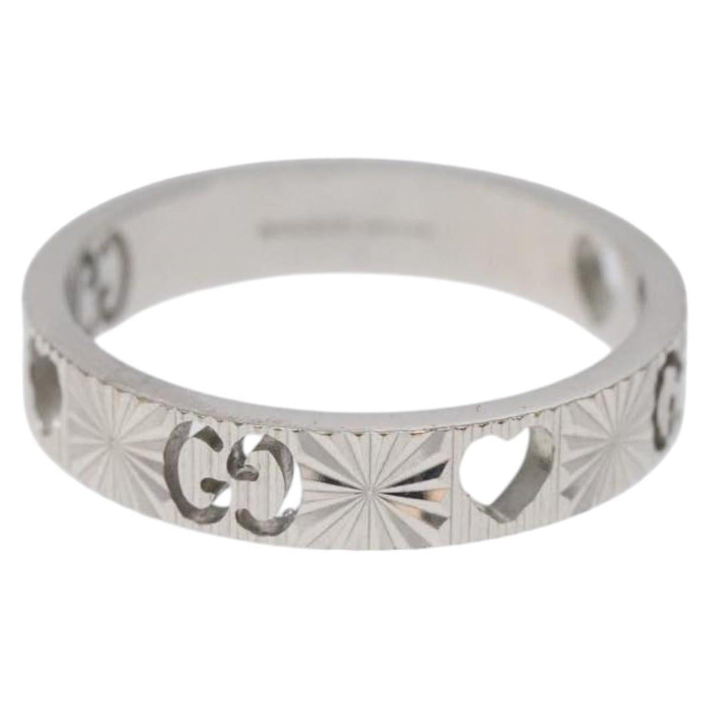 GUCCI Heart Ring K18 Silver Gold (750) 4.4g (18K) Silver 117299AM