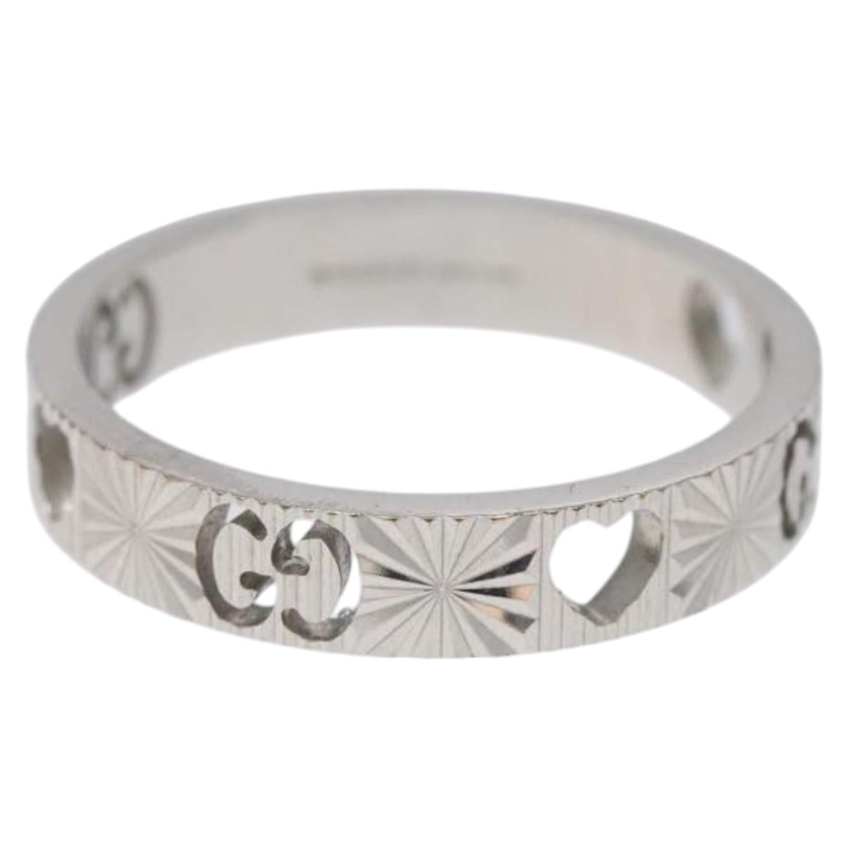 GUCCI Heart Ring K18 Silver Gold (750) 4.4g (18K) Silver 117299AM