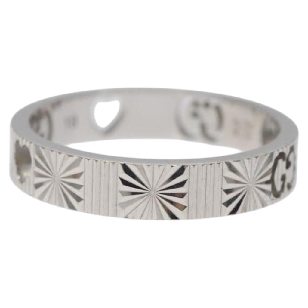 GUCCI Heart Ring K18 Silver Gold (750) 4.4g (18K) Silver 117299AM