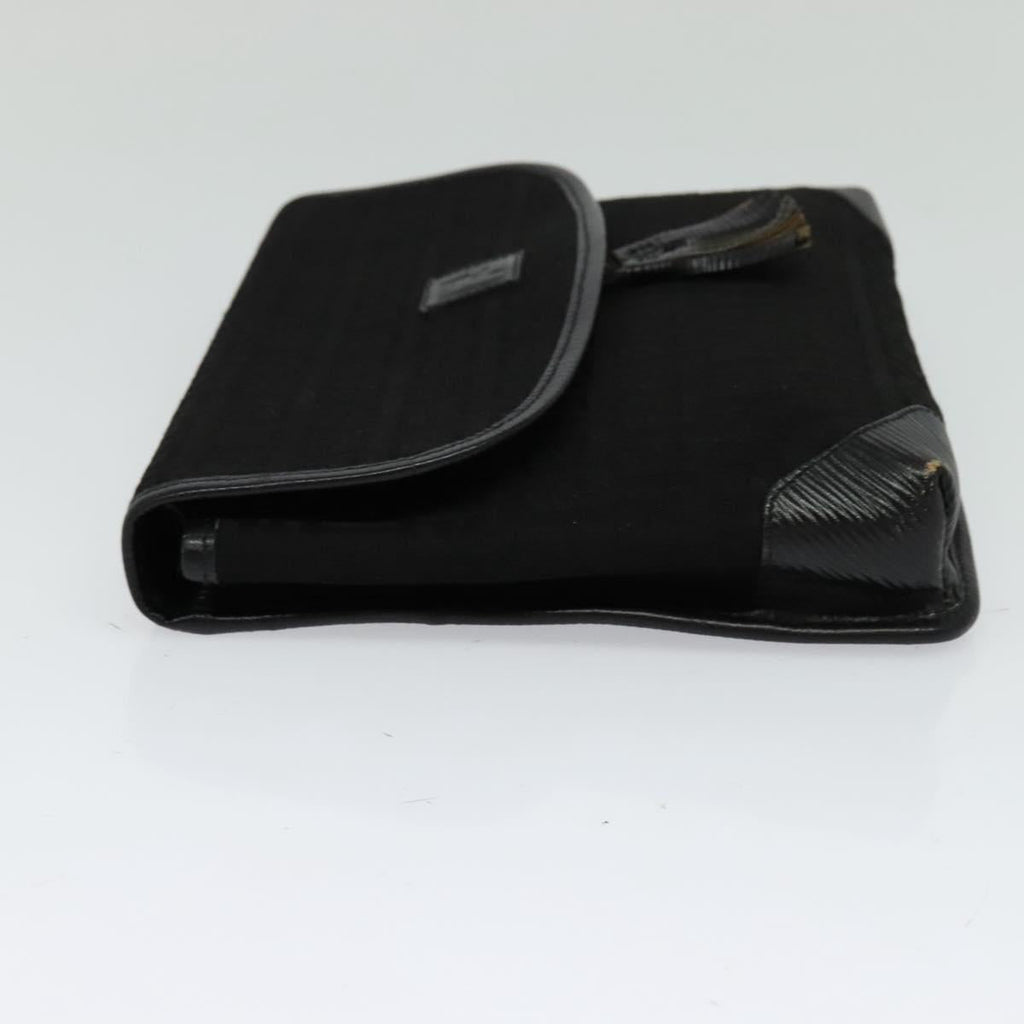 FENDI Zucchino Canvas Shoulder Bag Vintage Black Gold 117309