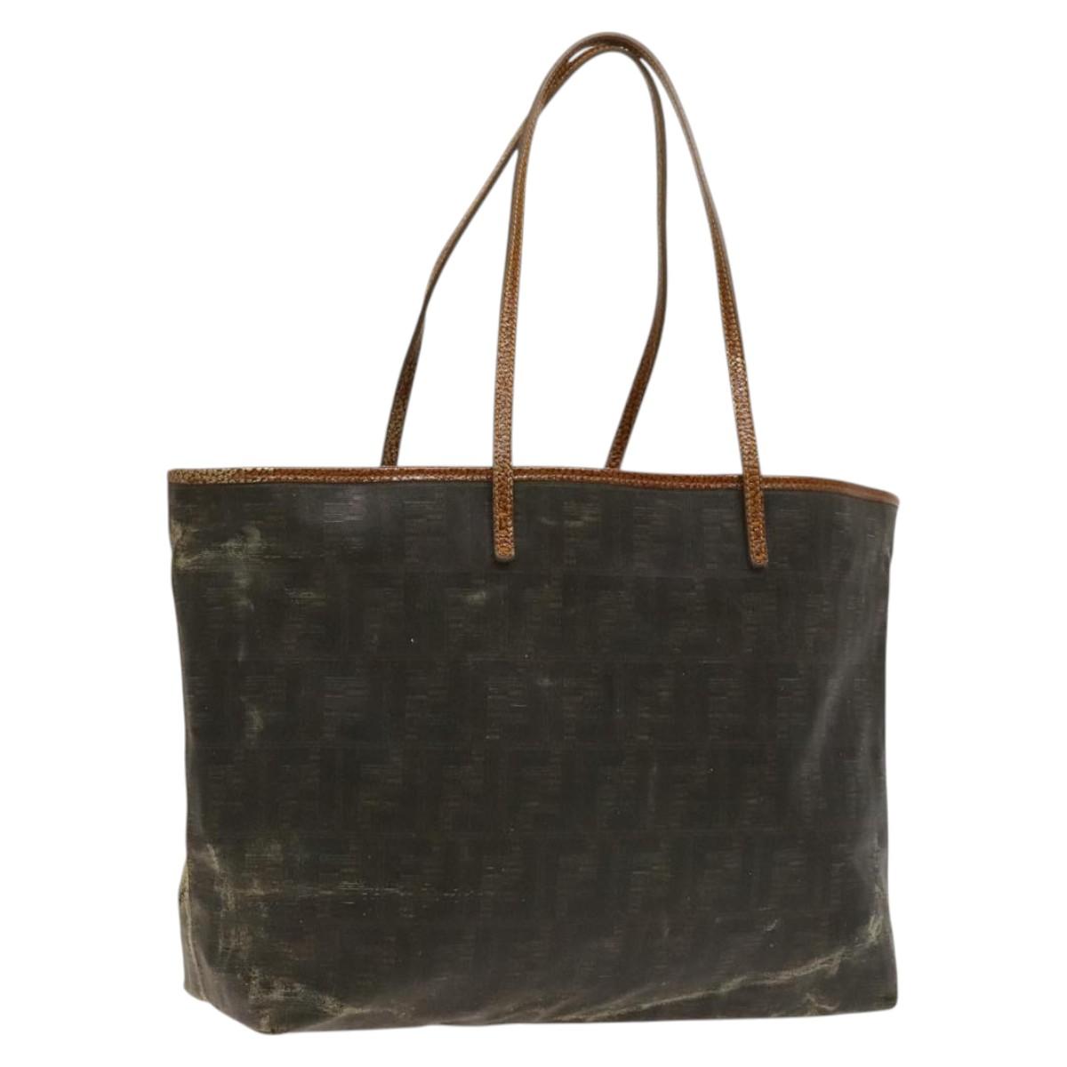 FENDI Zucca Canvas Tote Bag Coated Canvas Brown Khaki 117322