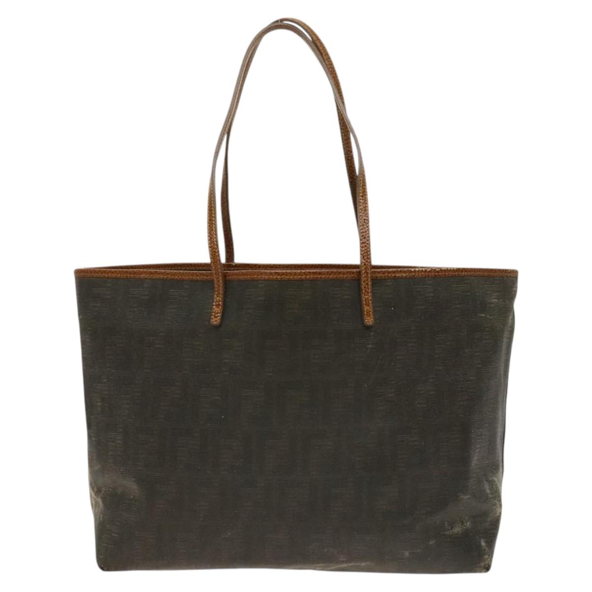 FENDI Zucca Canvas Tote Bag Coated Canvas Brown Khaki 117322