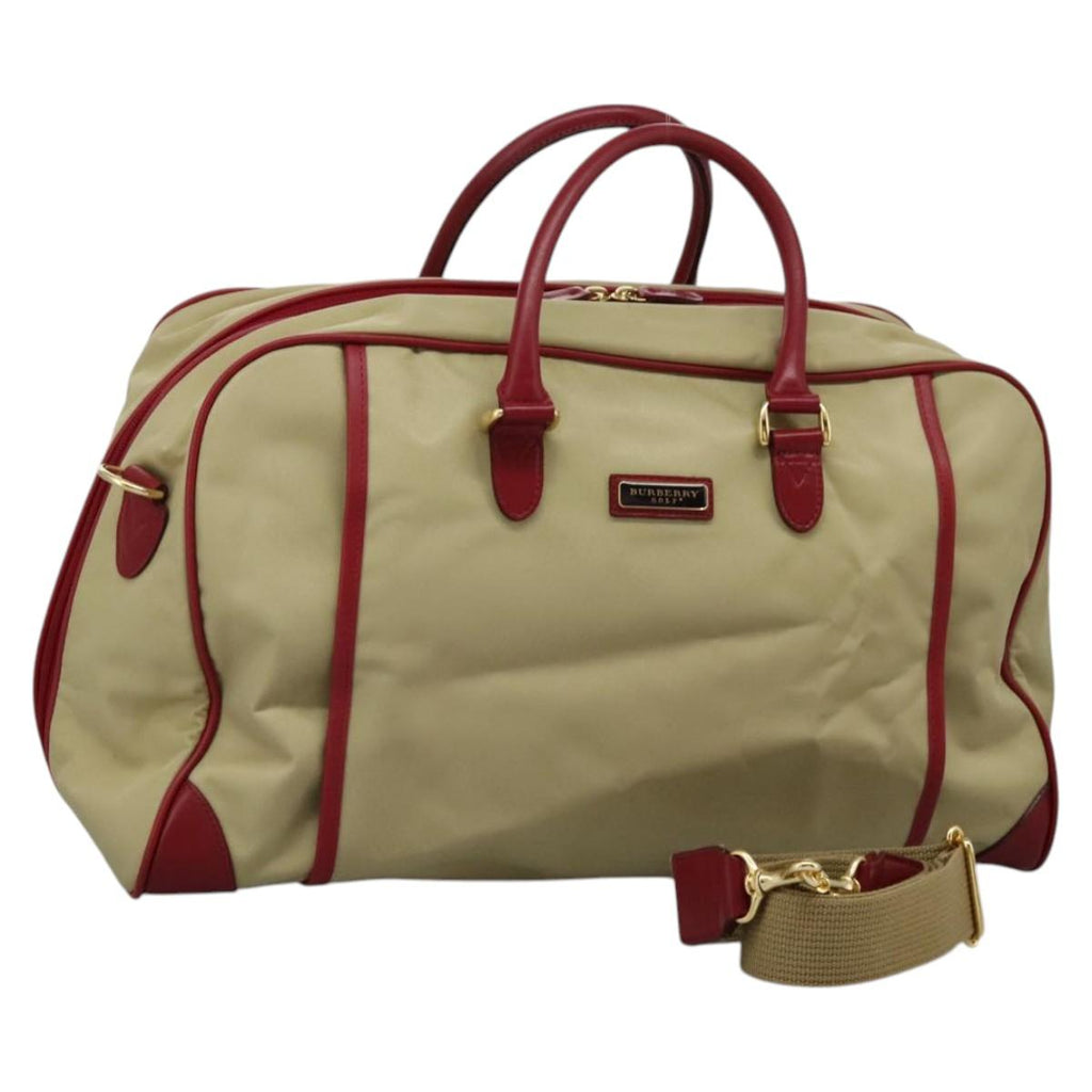 BURBERRY Boston Bag Nylon 2way Beige Gold 117324