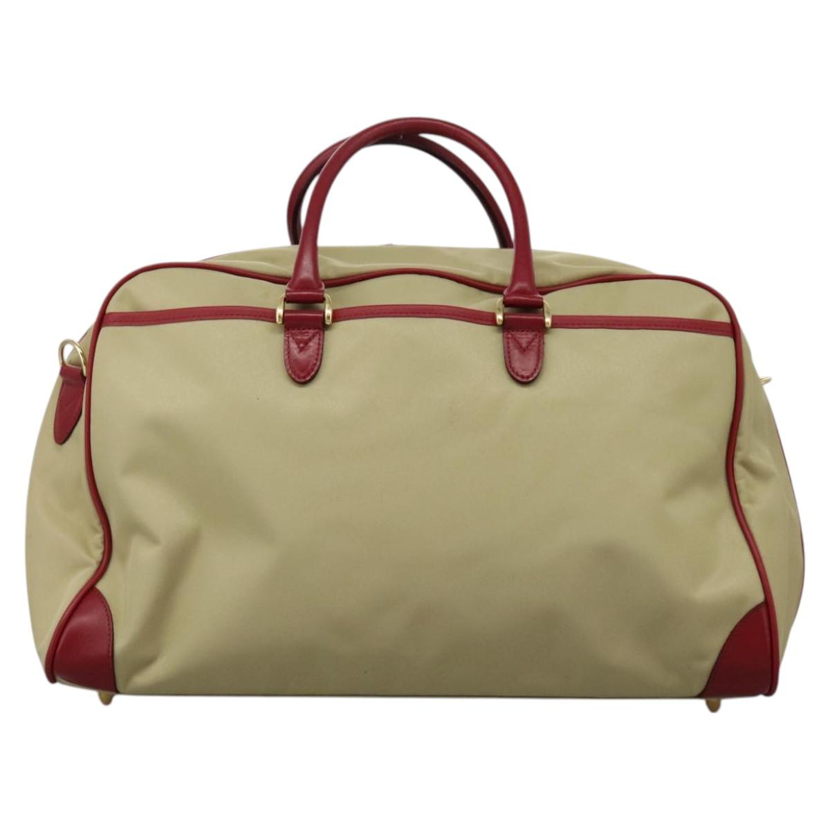 BURBERRY Boston Bag Nylon 2way Beige Gold 117324