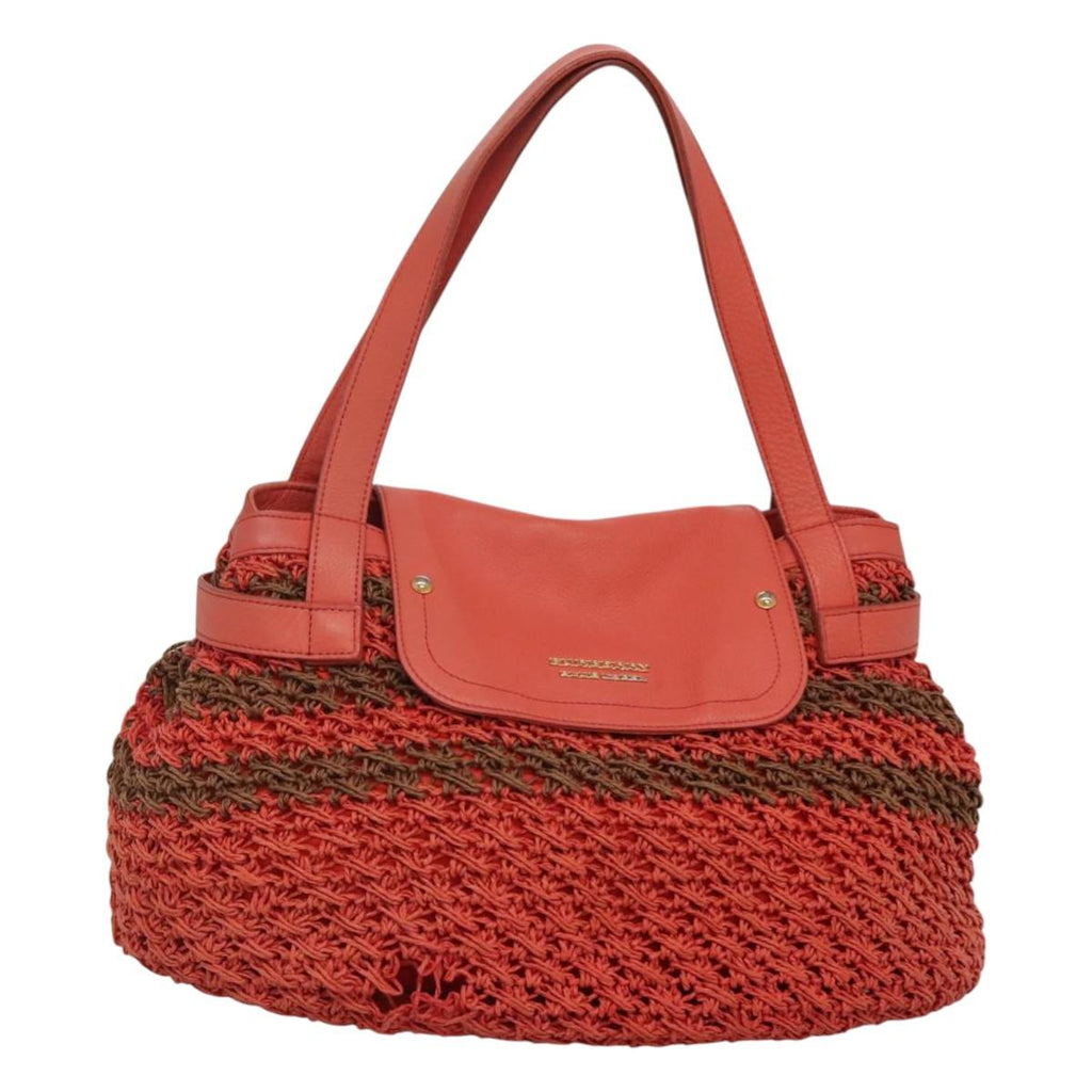 BURBERRY Blue Label Tote Bag Raffia Orange 117747
