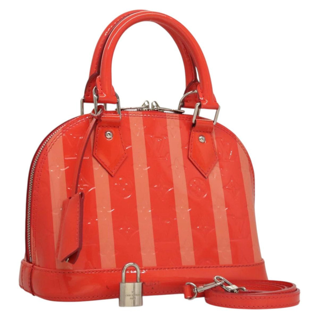 LOUIS VUITTON Vernis Rayure Alma BB Hand Bag 2way Rose rich LV 117988