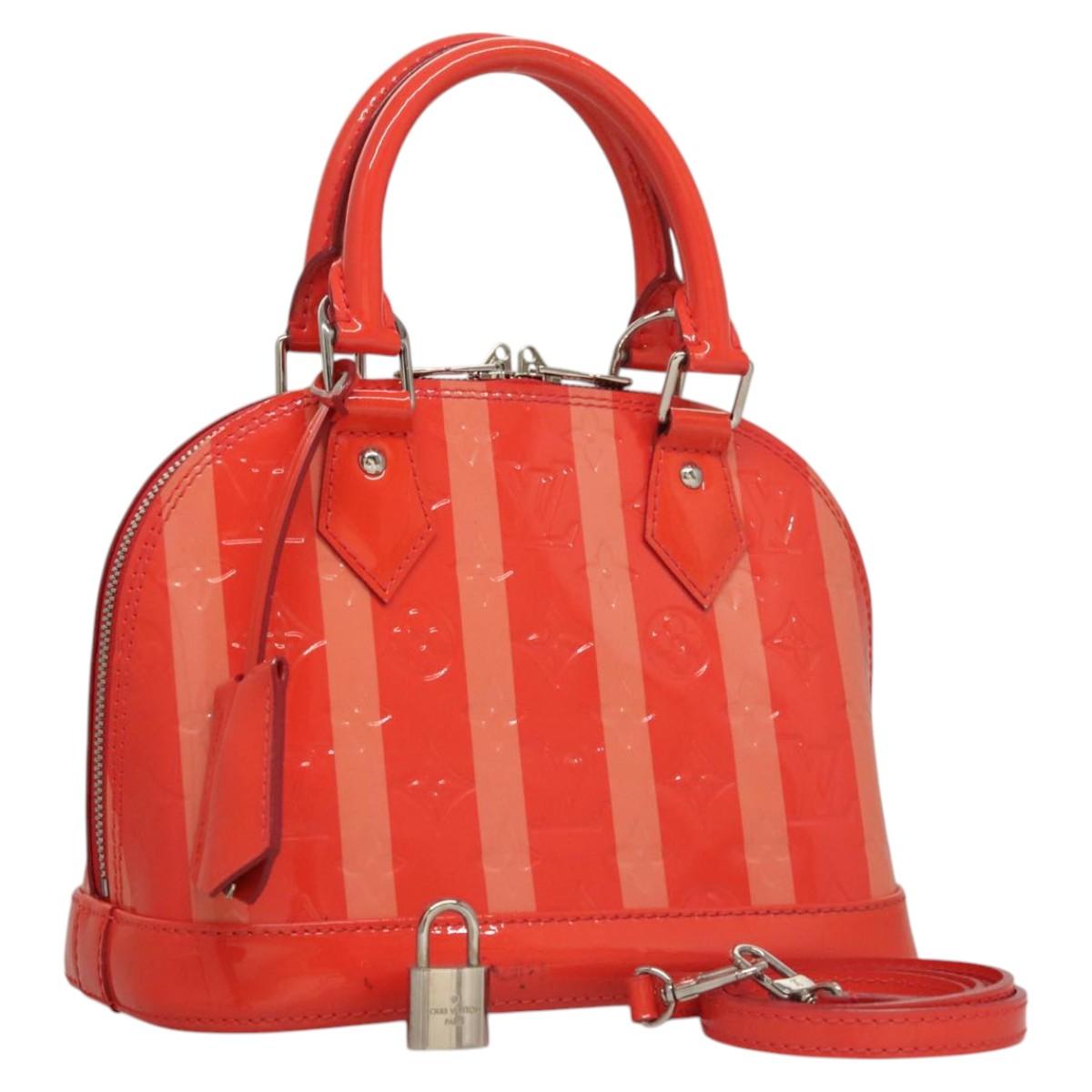 LOUIS VUITTON Vernis Rayure Alma BB Hand Bag 2way Rose rich LV 117988