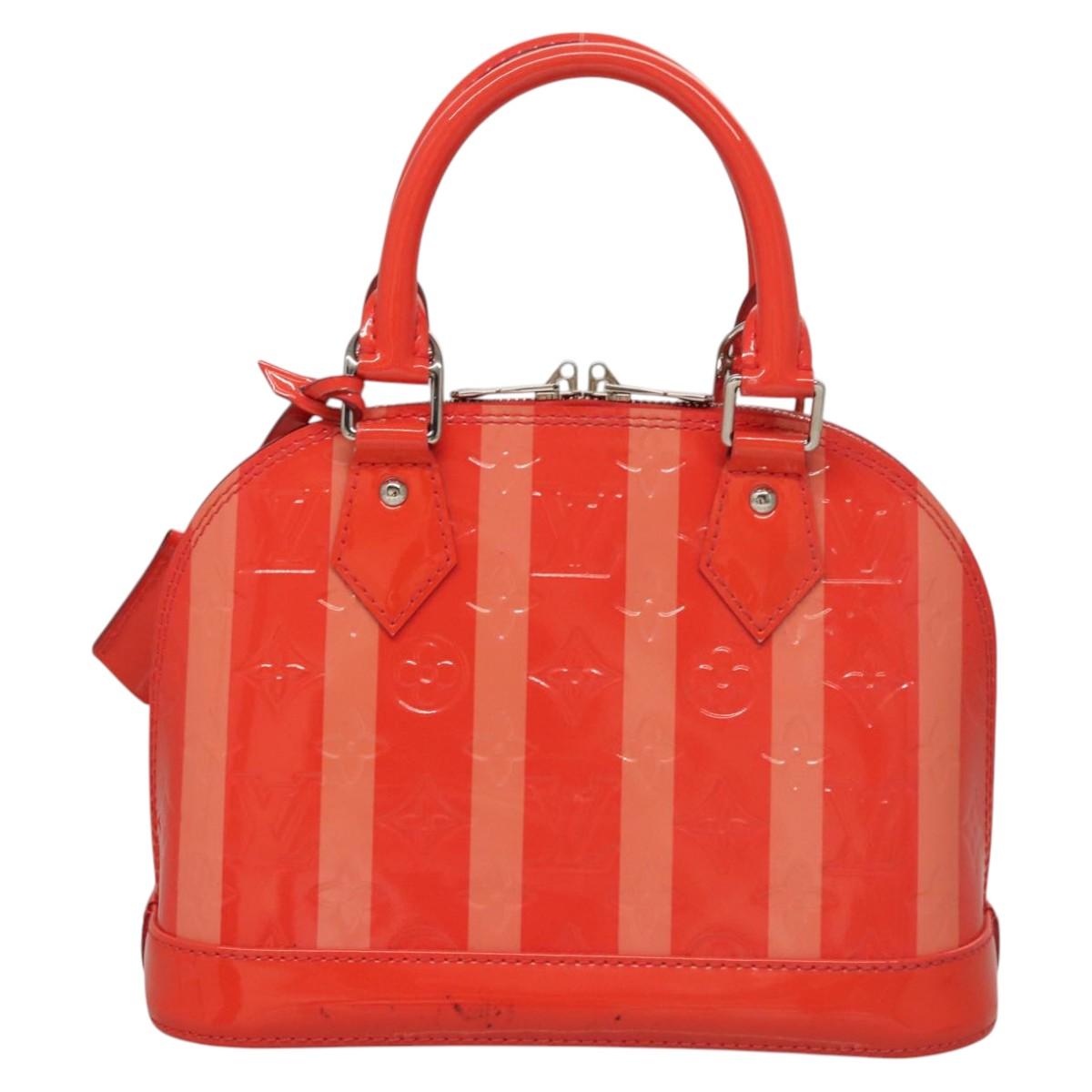 LOUIS VUITTON Vernis Rayure Alma BB Hand Bag 2way Rose rich LV 117988