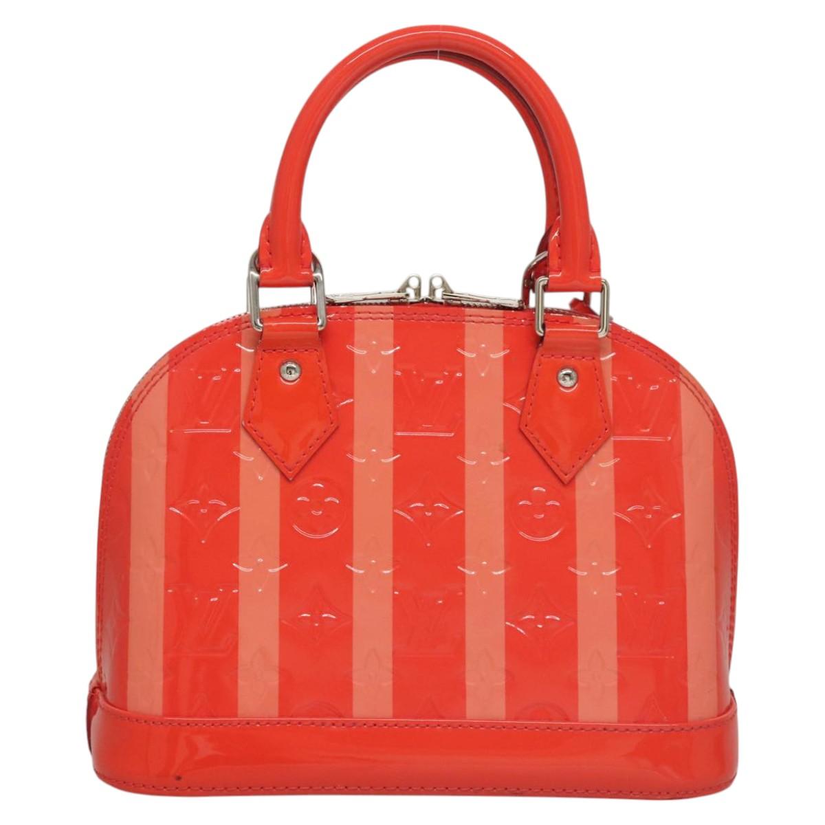 LOUIS VUITTON Vernis Rayure Alma BB Hand Bag 2way Rose rich LV 117988