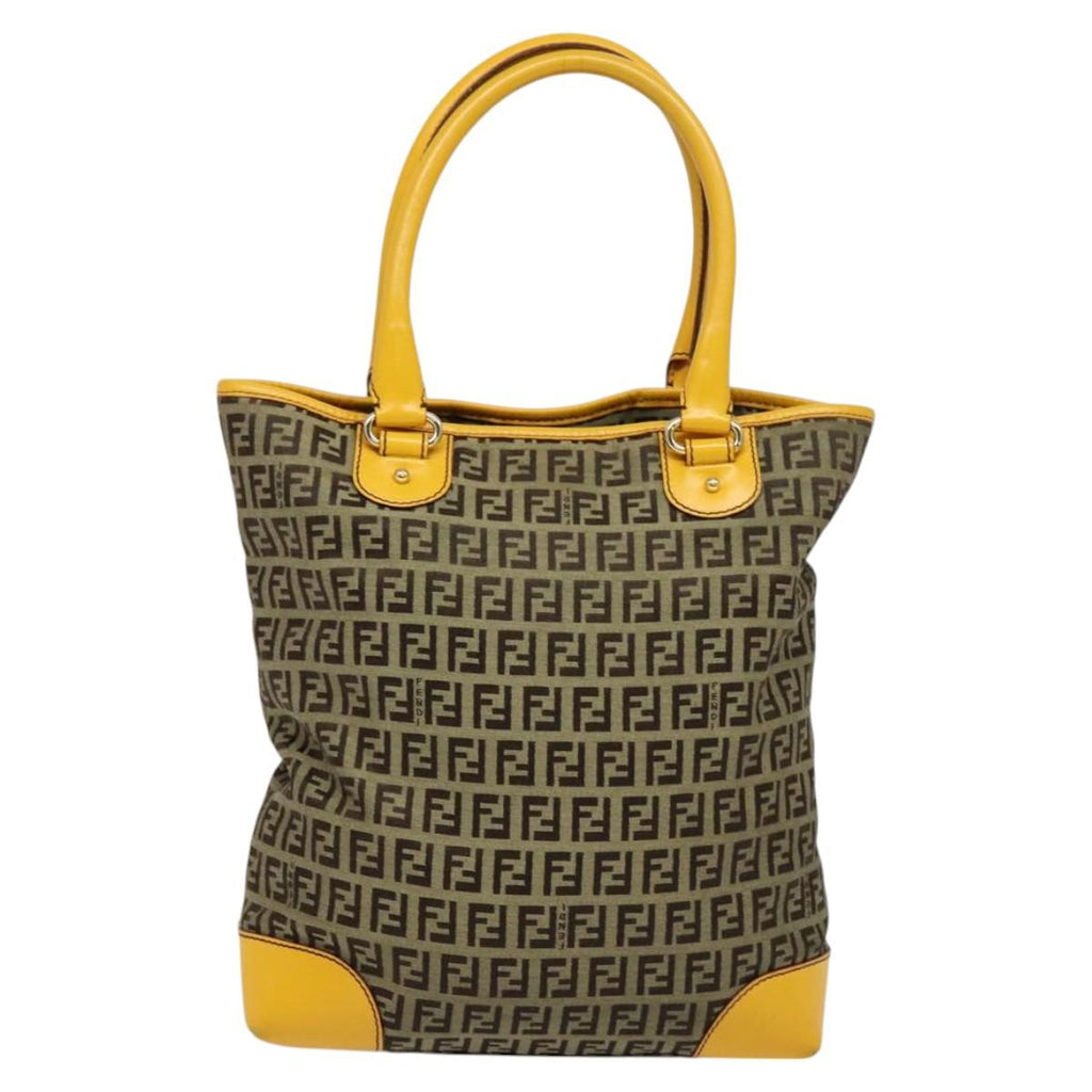 FENDI Zucca Canvas Hand Bag Beige Gold 118014