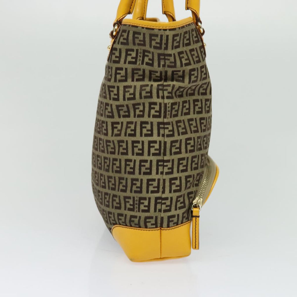 FENDI Zucca Canvas Hand Bag Beige Gold 118014