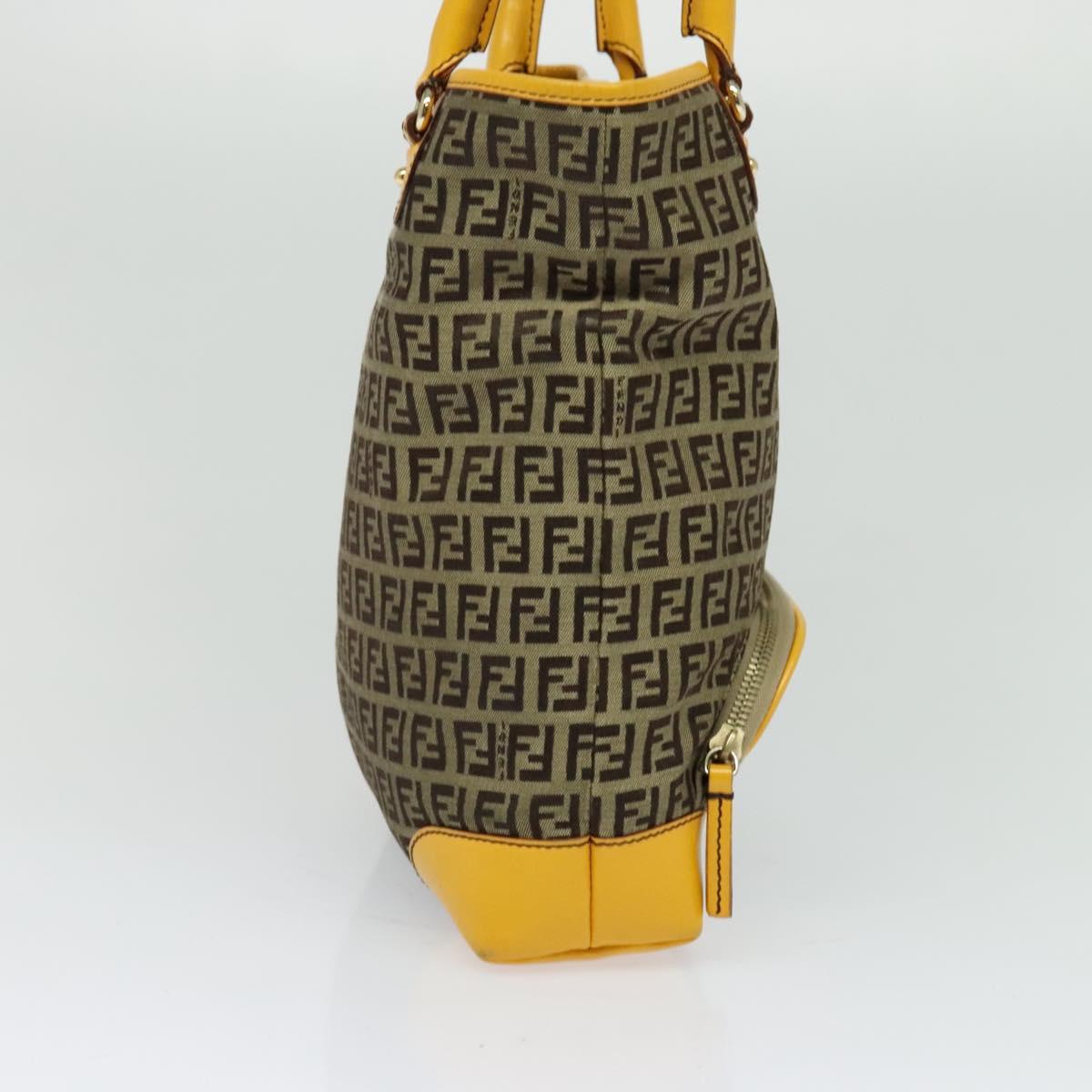 FENDI Zucca Canvas Hand Bag Beige Gold 118014