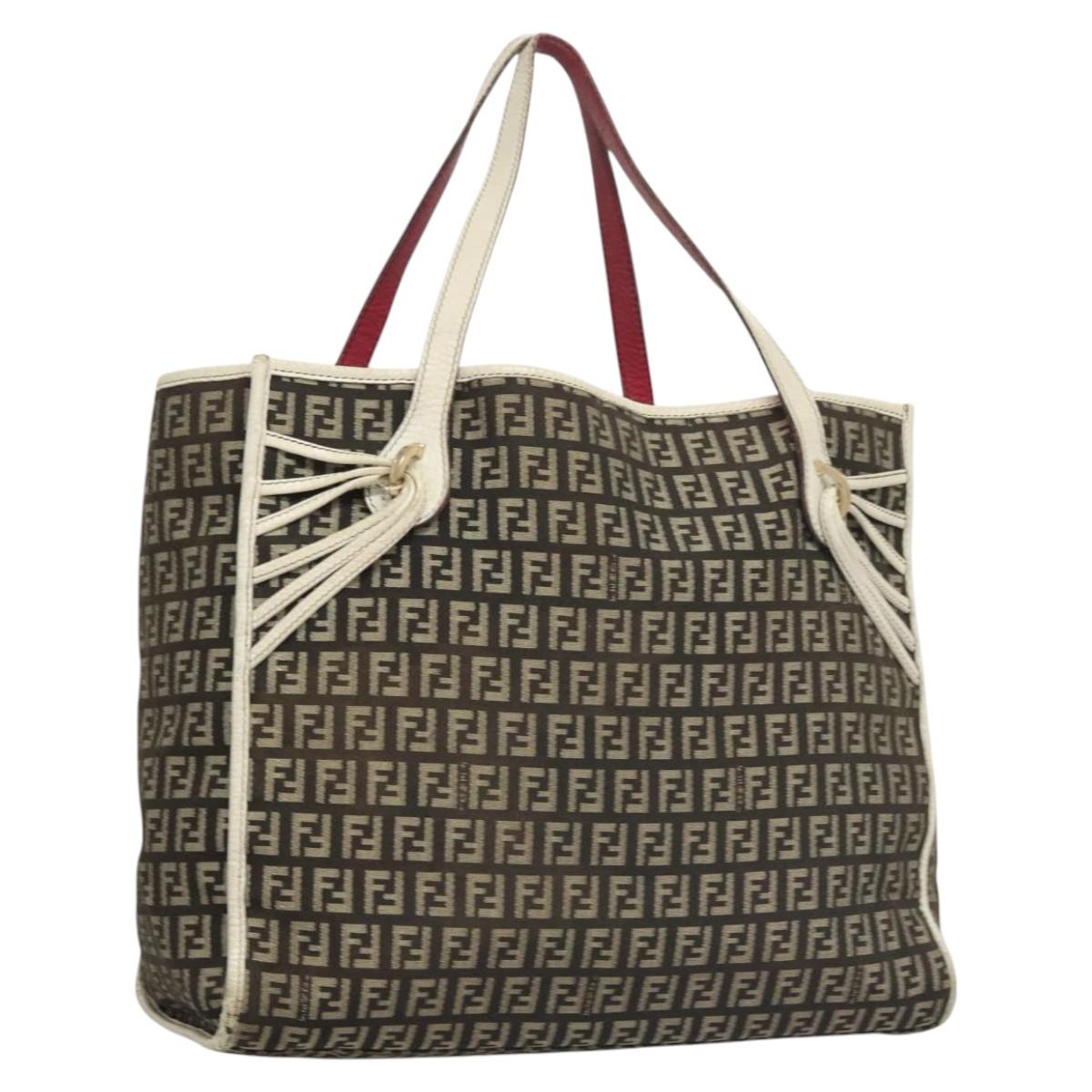 FENDI Zucchino Canvas Tote Bag Black Gold 118016