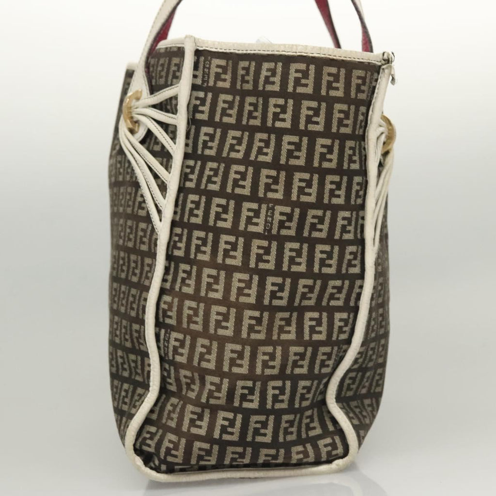 FENDI Zucchino Canvas Tote Bag Black Gold 118016