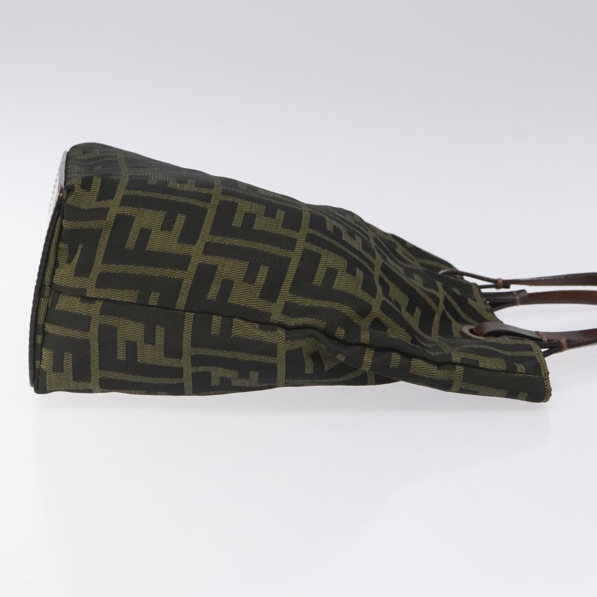 FENDI Zucca Canvas Hand Bag Black Brown 118346