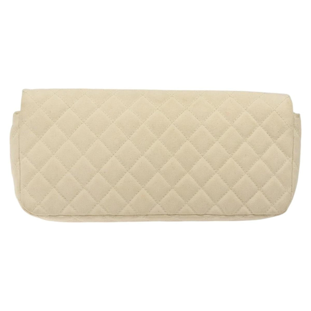 CHANEL Cruise Line Matelasse Clutch Bag Cream Silver CC 118381