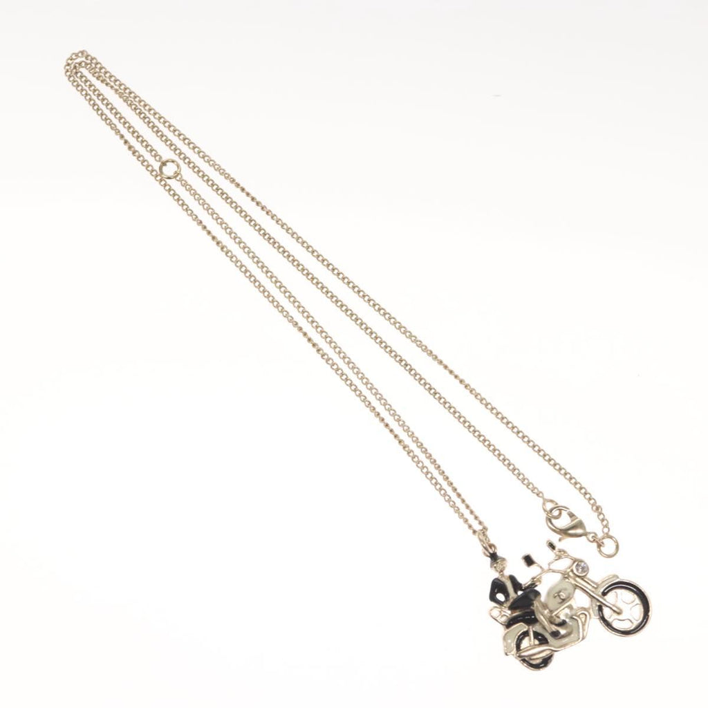 CHANEL Bike Necklace metal Silver CC 118435