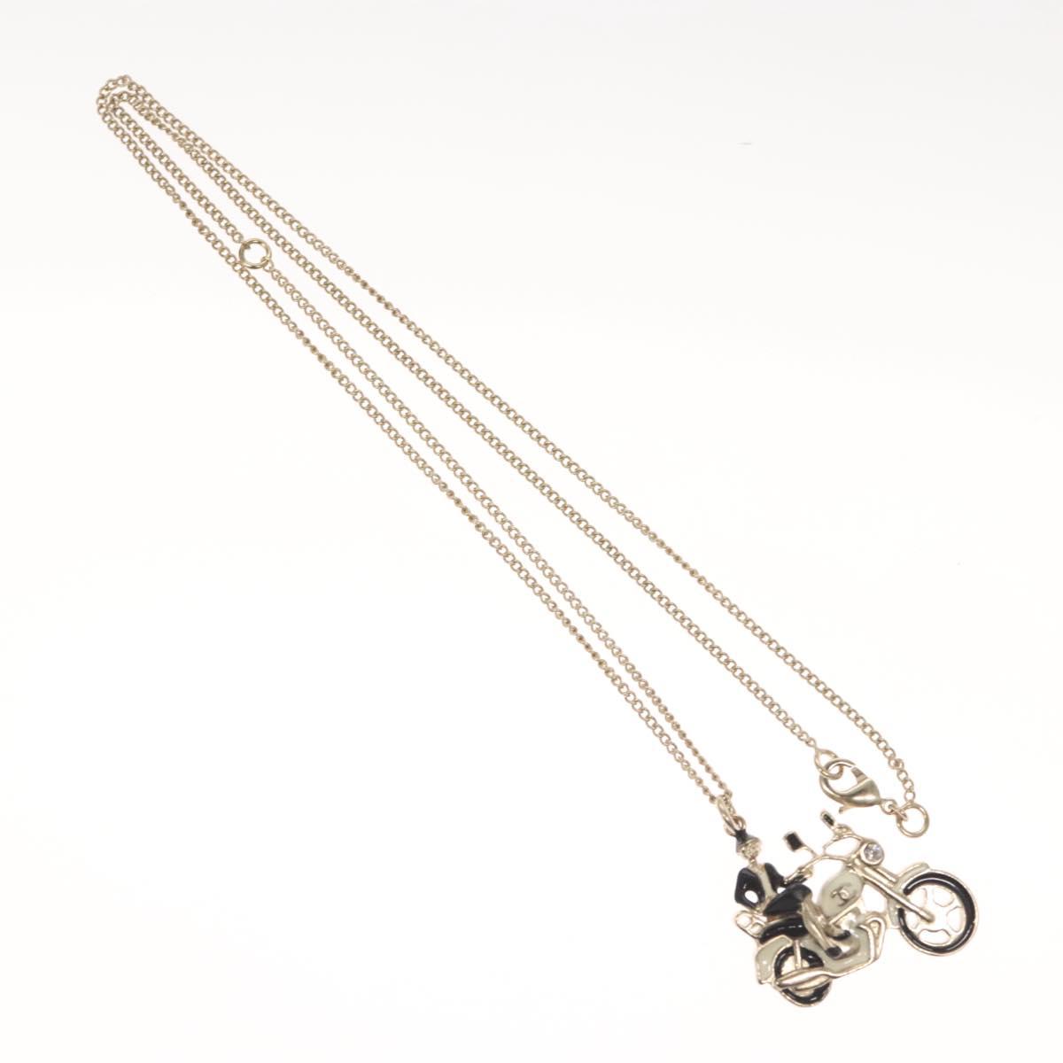 CHANEL Bike Necklace metal Silver CC 118435