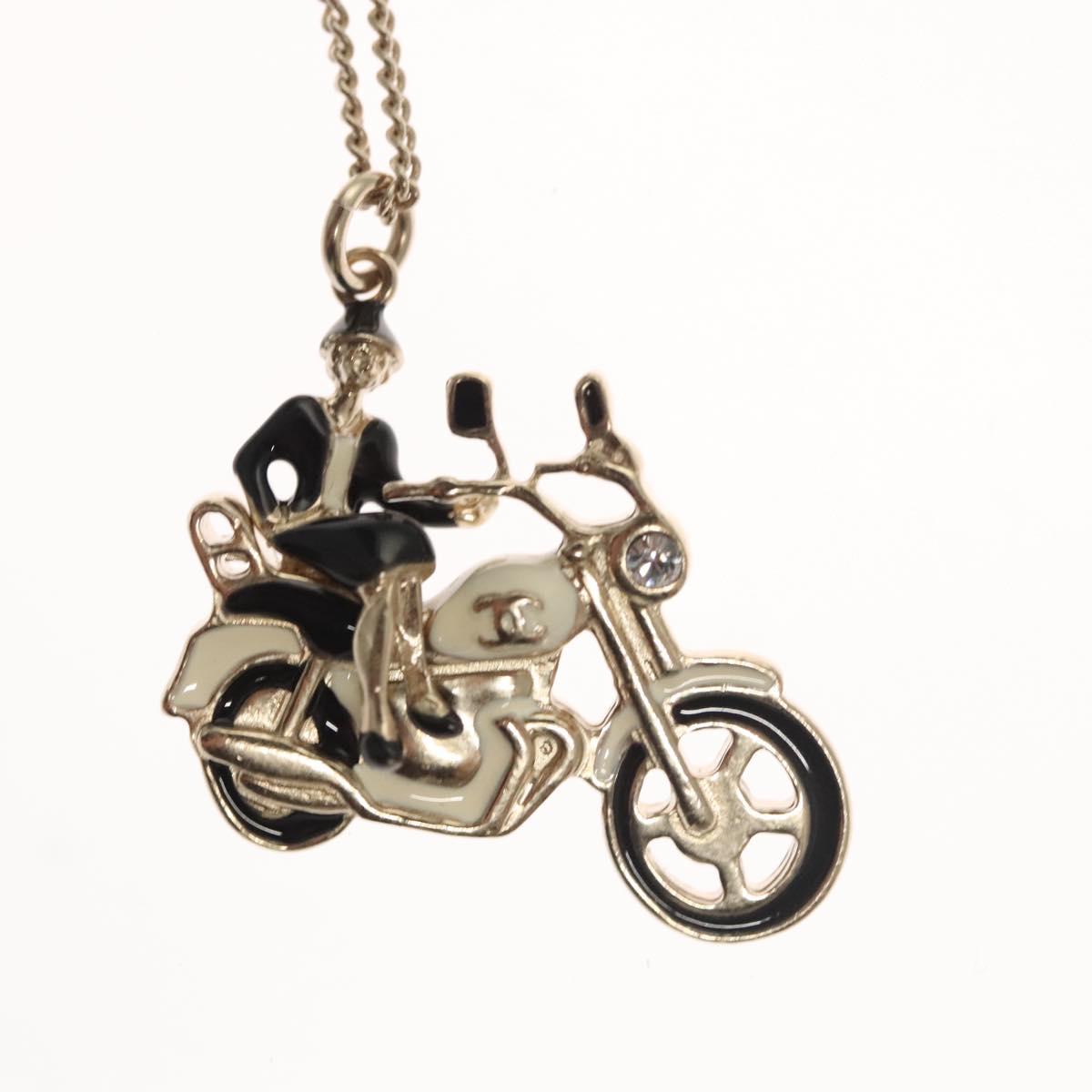 CHANEL Bike Necklace metal Silver CC 118435