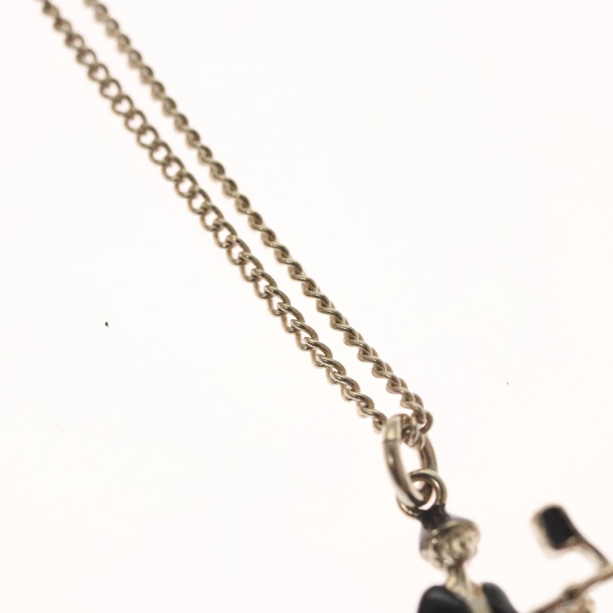 CHANEL Bike Necklace metal Silver CC 118435