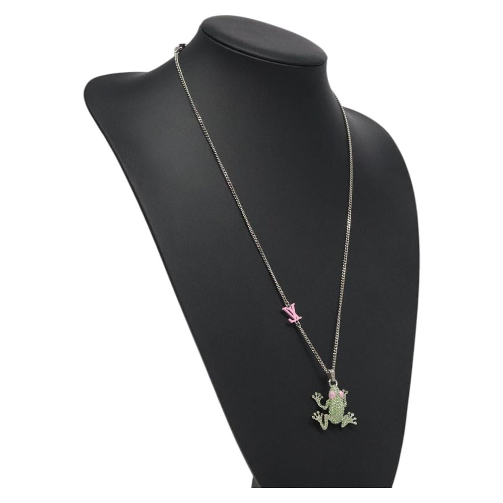 LOUIS VUITTON Collier LV Crazy Animals Frog Necklace Silver MP3390 118462