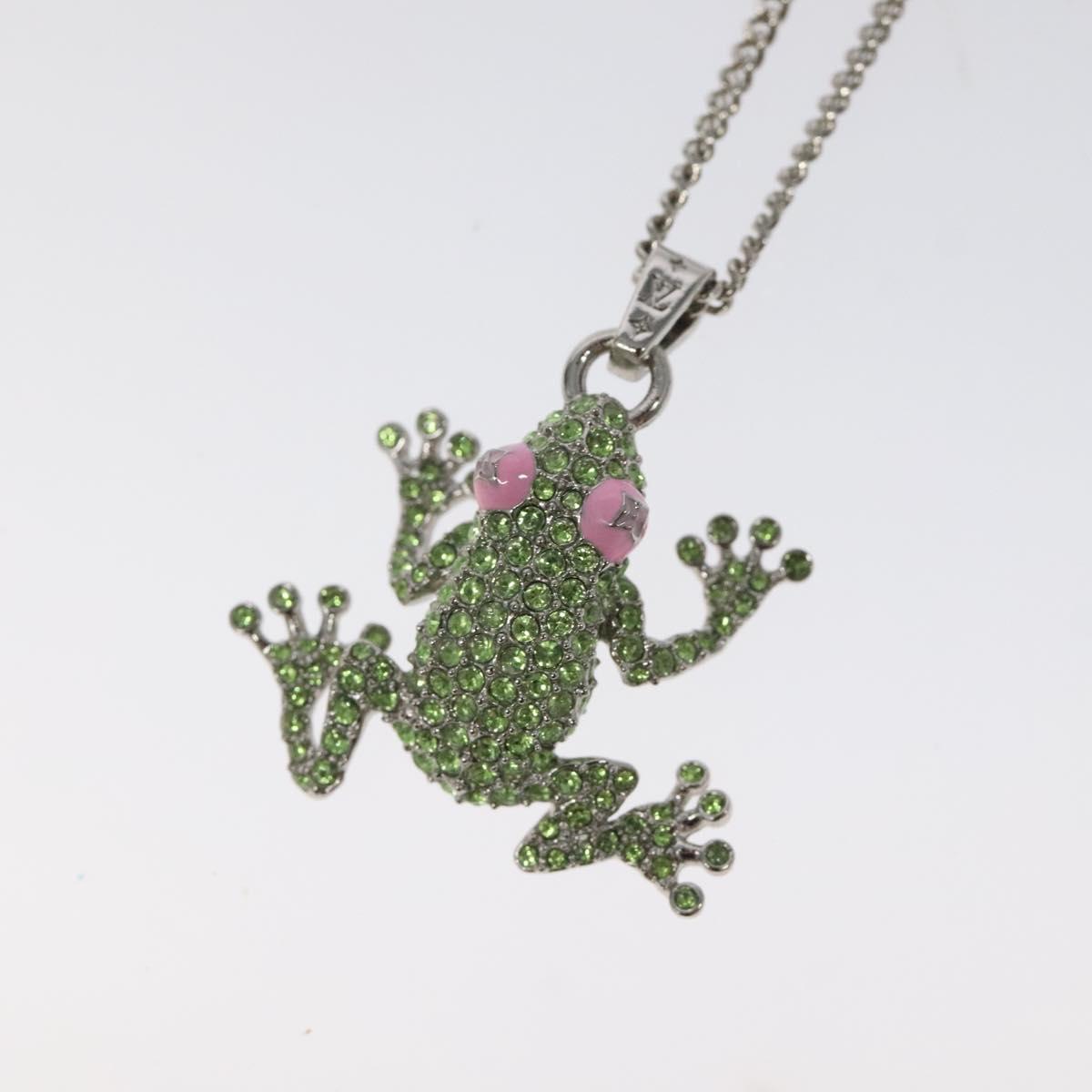 LOUIS VUITTON Collier LV Crazy Animals Frog Necklace Silver MP3390 118462