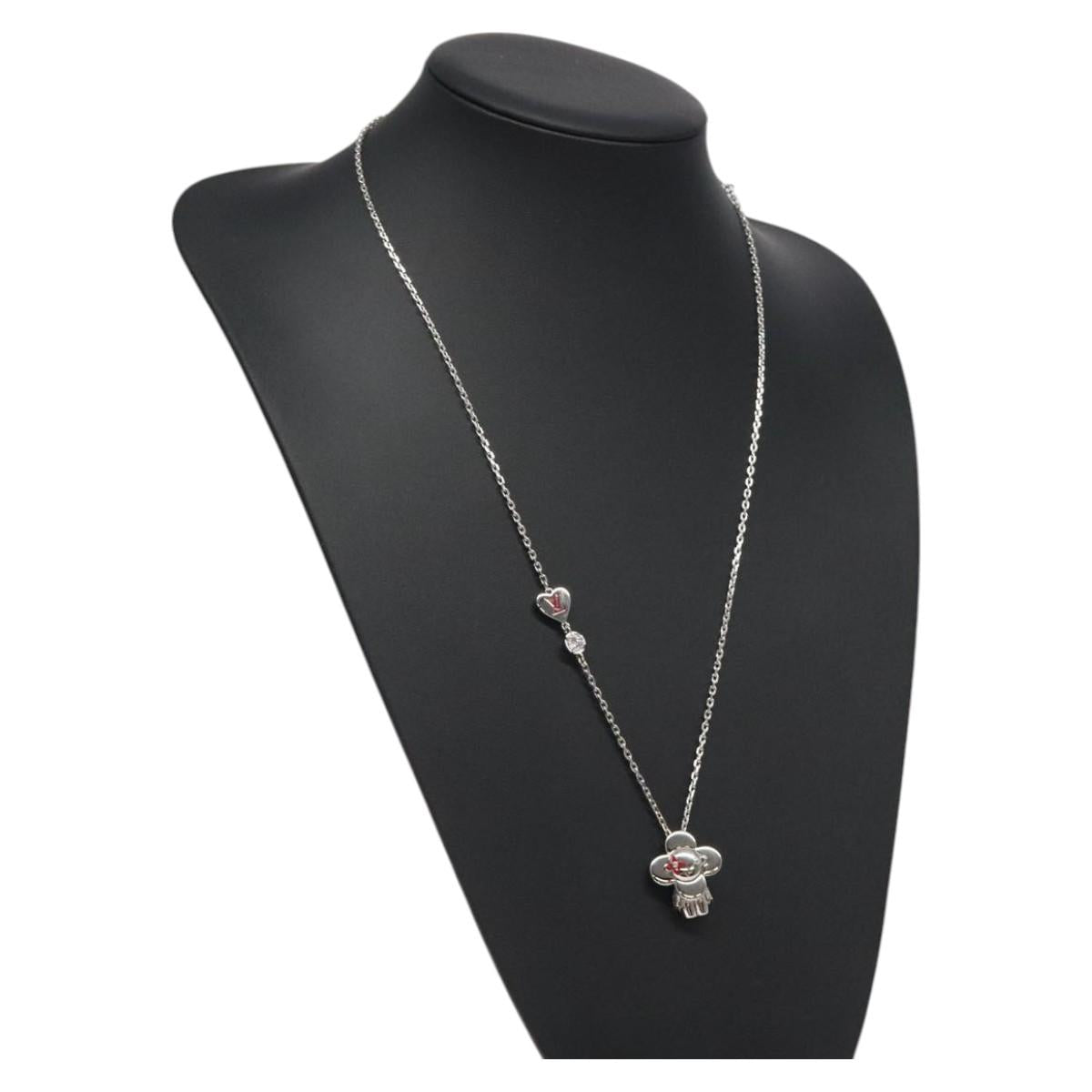 LOUIS VUITTON Pendant Vivienne Necklace metal Silver M00831 LV 118463