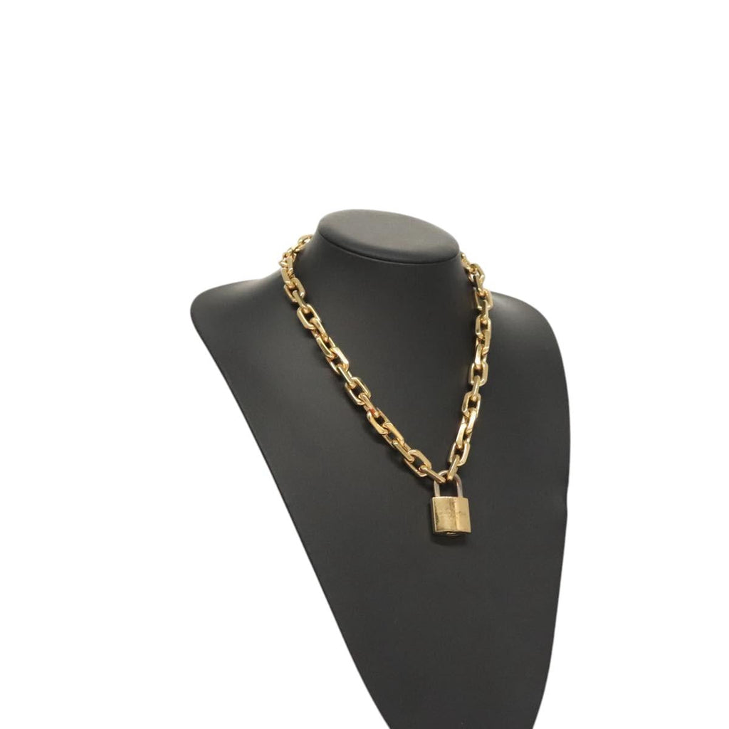 LOUIS VUITTON Necklace LV Edge Chain Cadena GP Necklace Gold MP2993 118806
