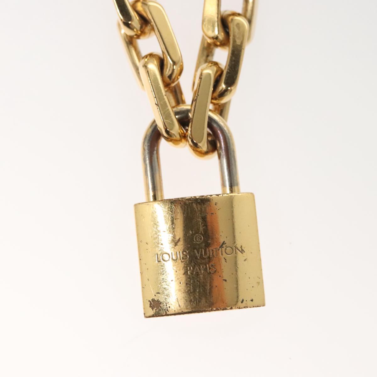 LOUIS VUITTON Necklace LV Edge Chain Cadena GP Necklace Gold MP2993 118806