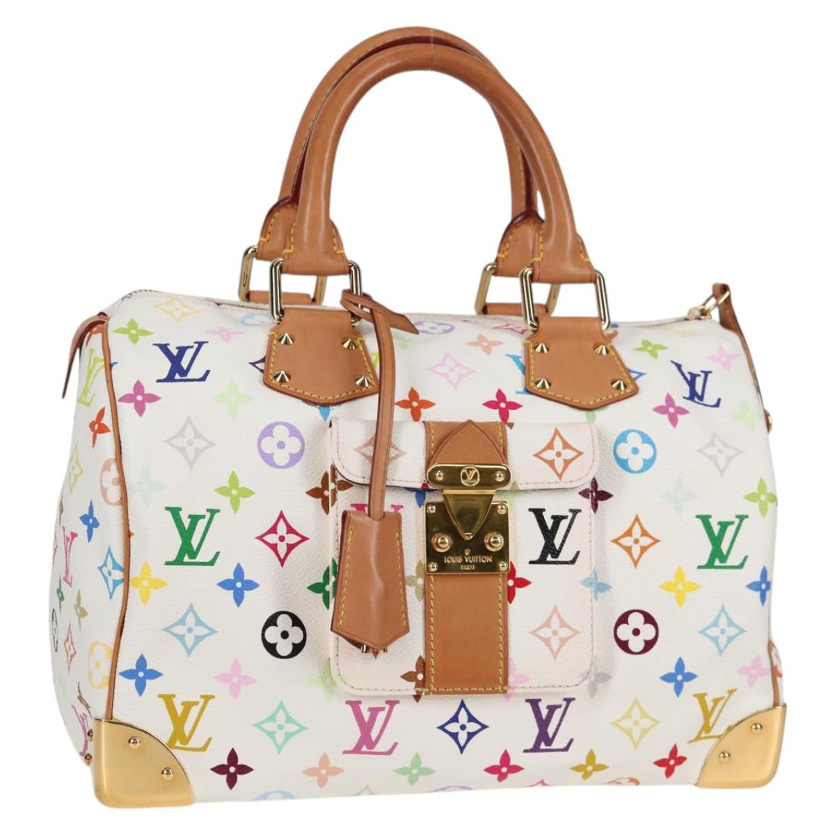 LOUIS VUITTON Monogram Multicolor Speedy 30 Hand Bag White M92643 118954V