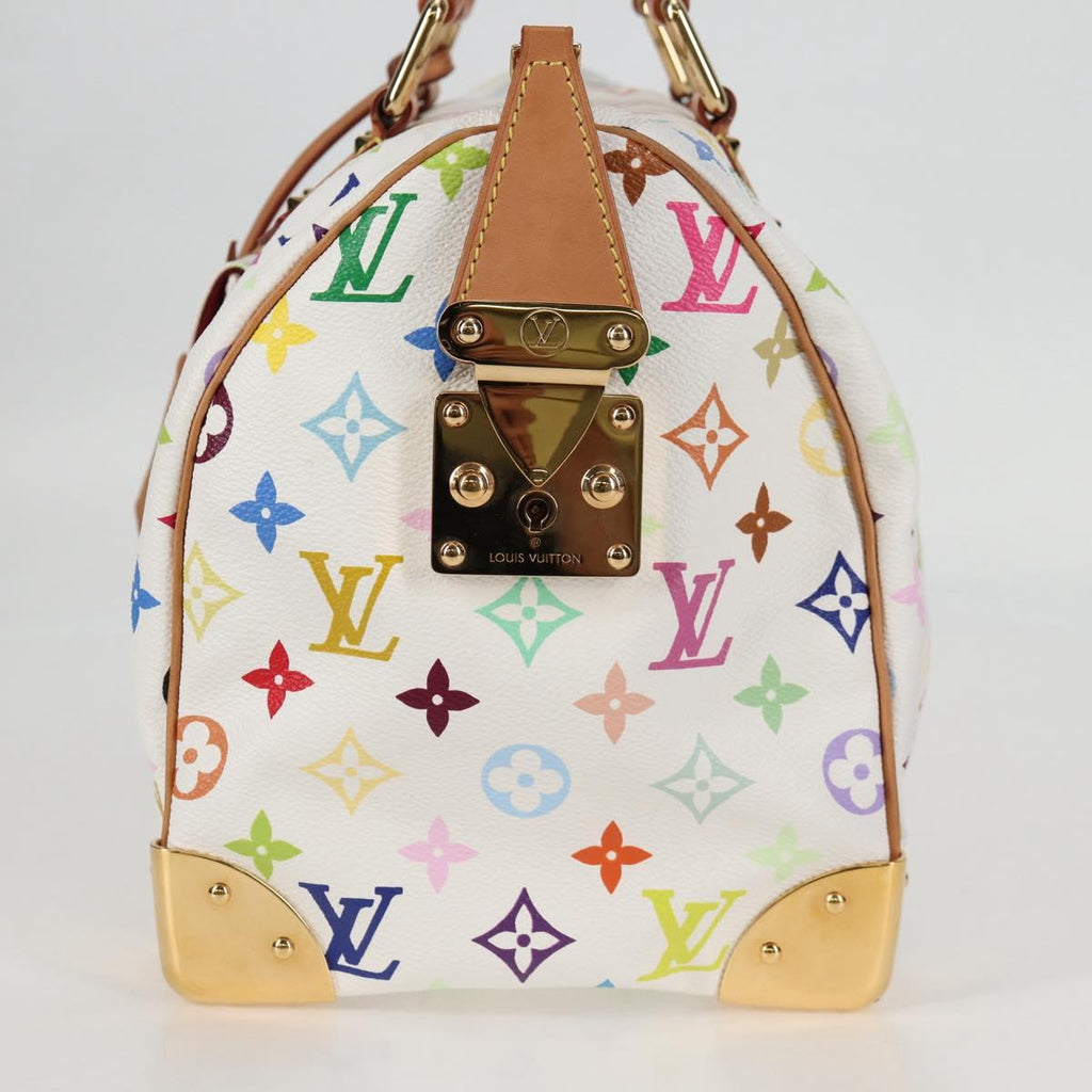 LOUIS VUITTON Monogram Multicolor Speedy 30 Hand Bag White M92643 118954V