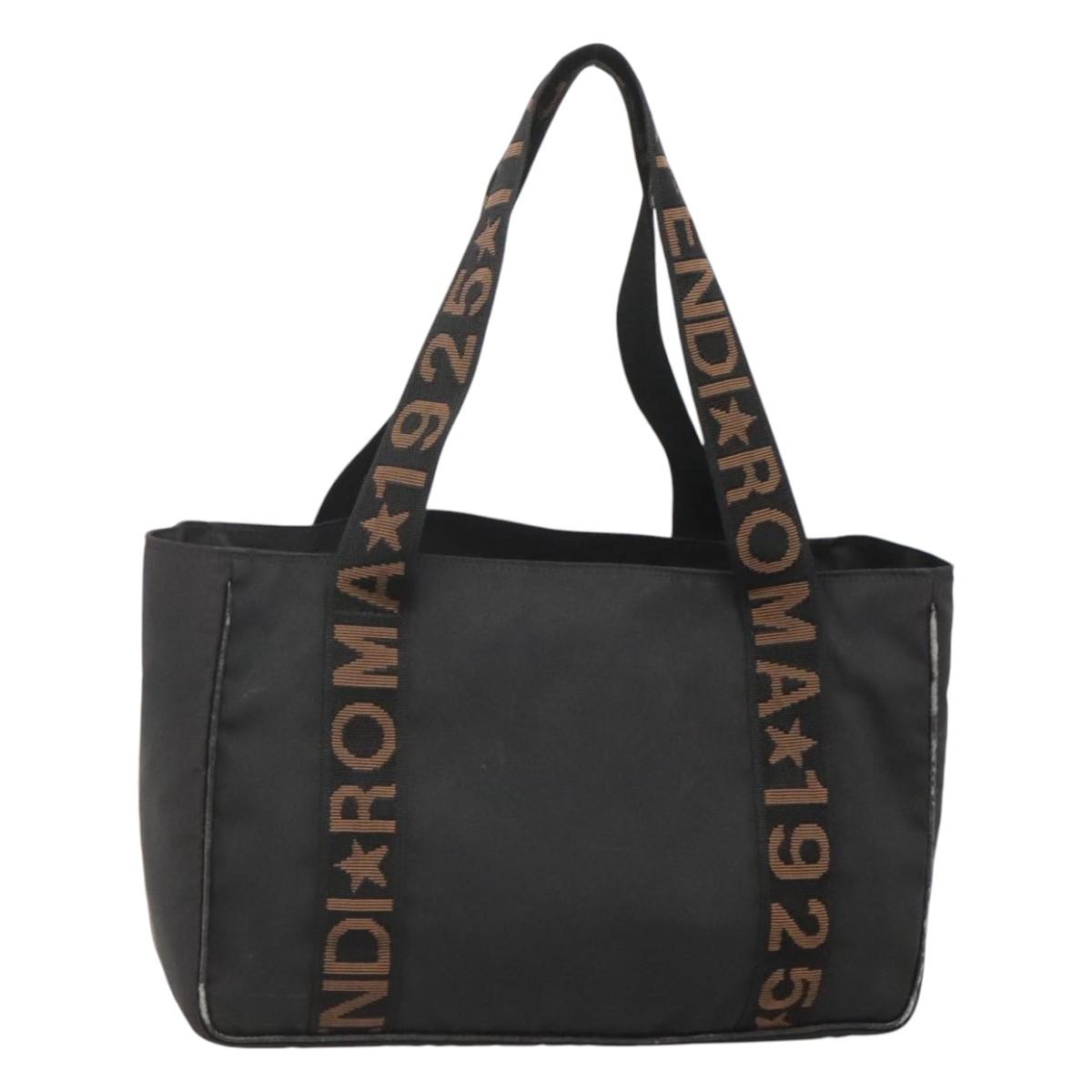 FENDI Zucca Canvas Tote Bag Black Silver 119700