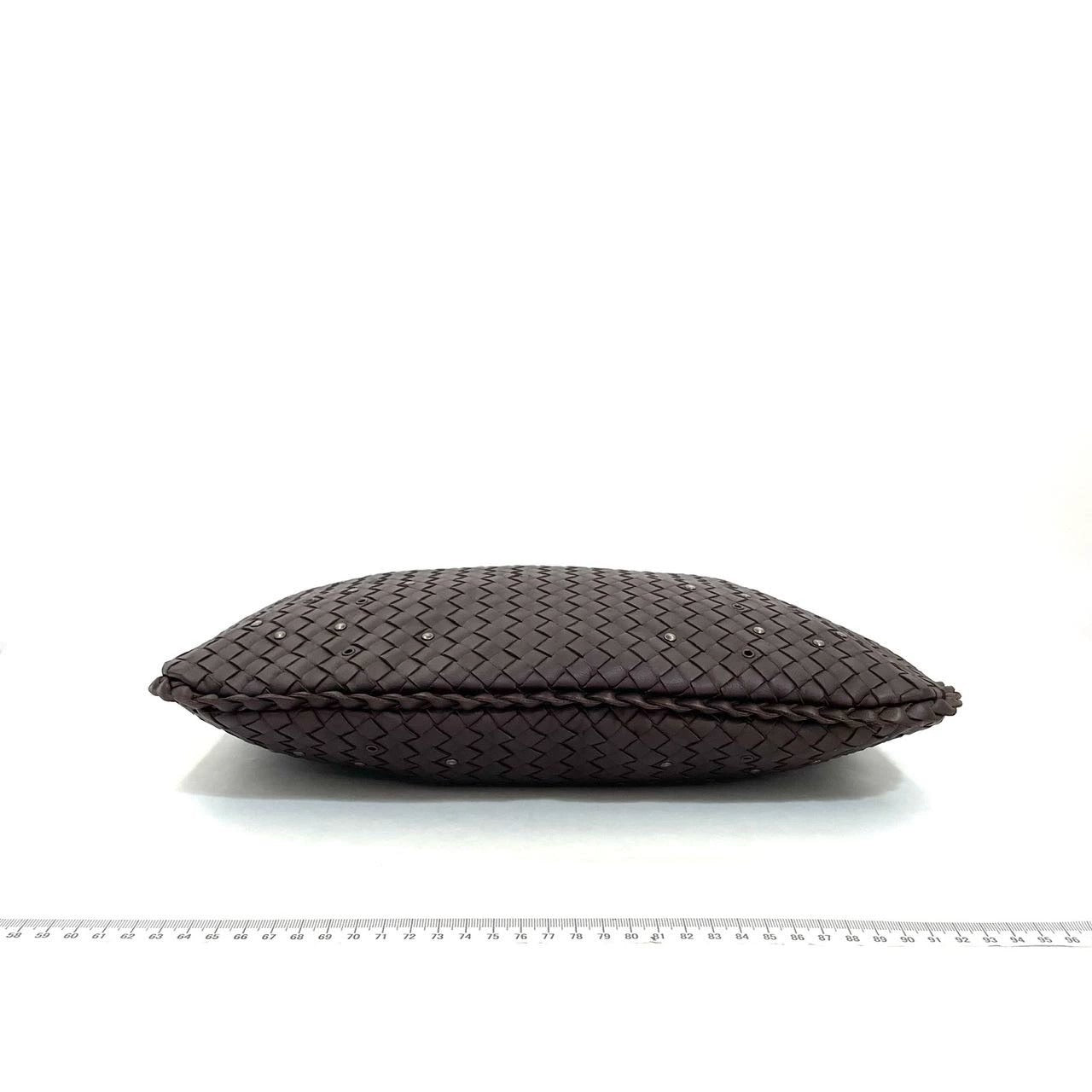 Bottega Veneta Intrecciato Hobo Medium Dark Chocolate Brown leather with Metal Studs 40cm