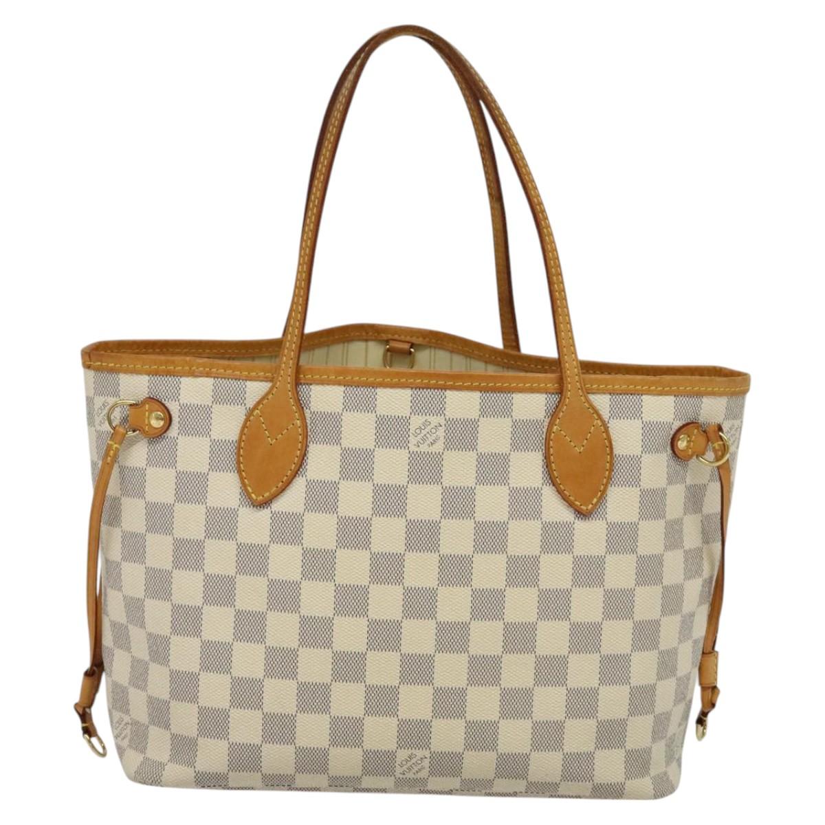LOUIS VUITTON Damier Azur Neverfull PM Tote Bag N41362 LV 120593