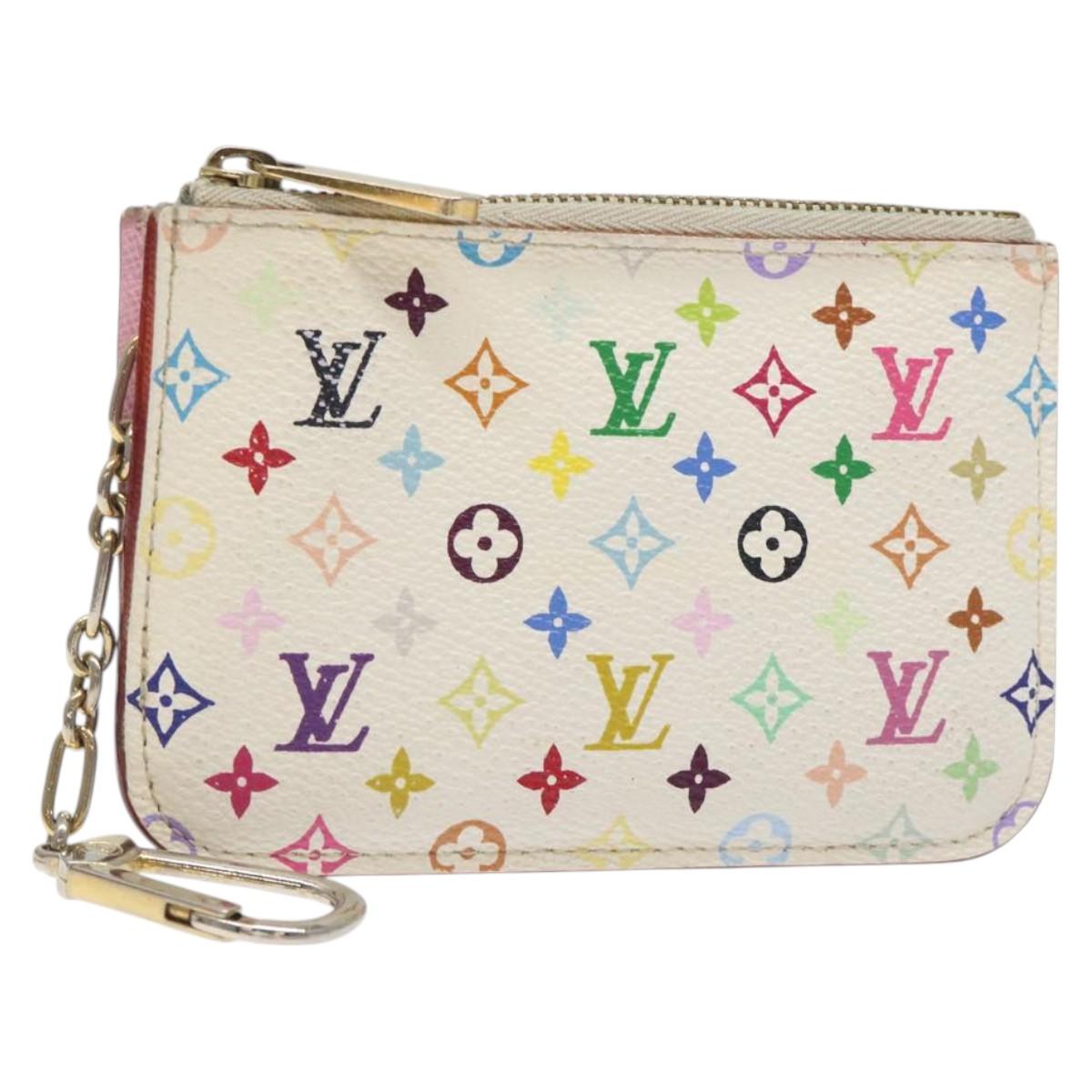 LOUIS VUITTON Monogram Multicolor Pochette Cles NM White M93734 LV 120597