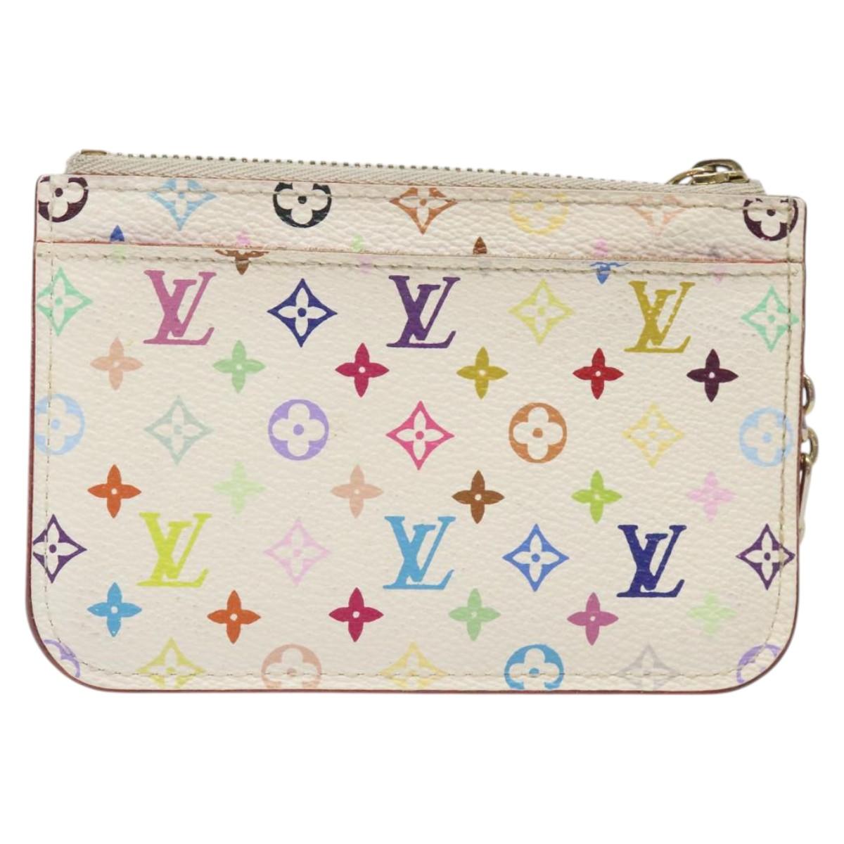 LOUIS VUITTON Monogram Multicolor Pochette Cles NM White M93734 LV 120597