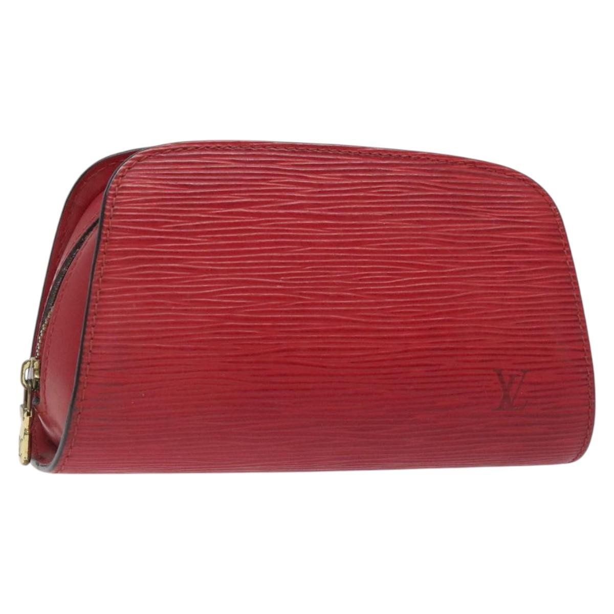 LOUIS VUITTON Epi Dauphine PM Pouch Castilian Red M48447 LV 120734