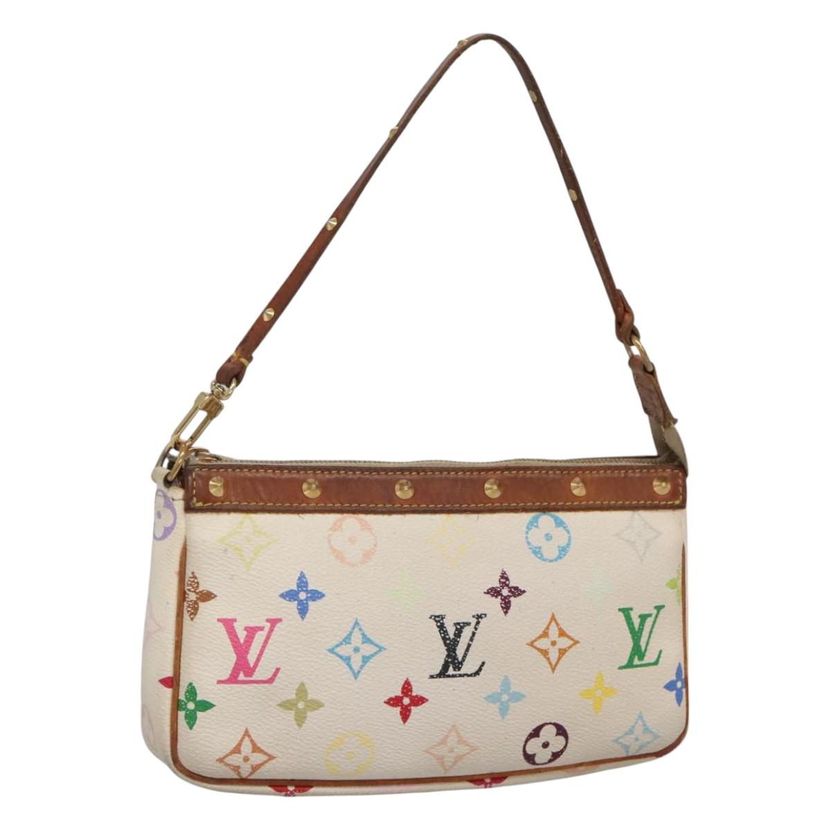LOUIS VUITTON Multicolor Pochette Accessoires Pouch White M92649 120819
