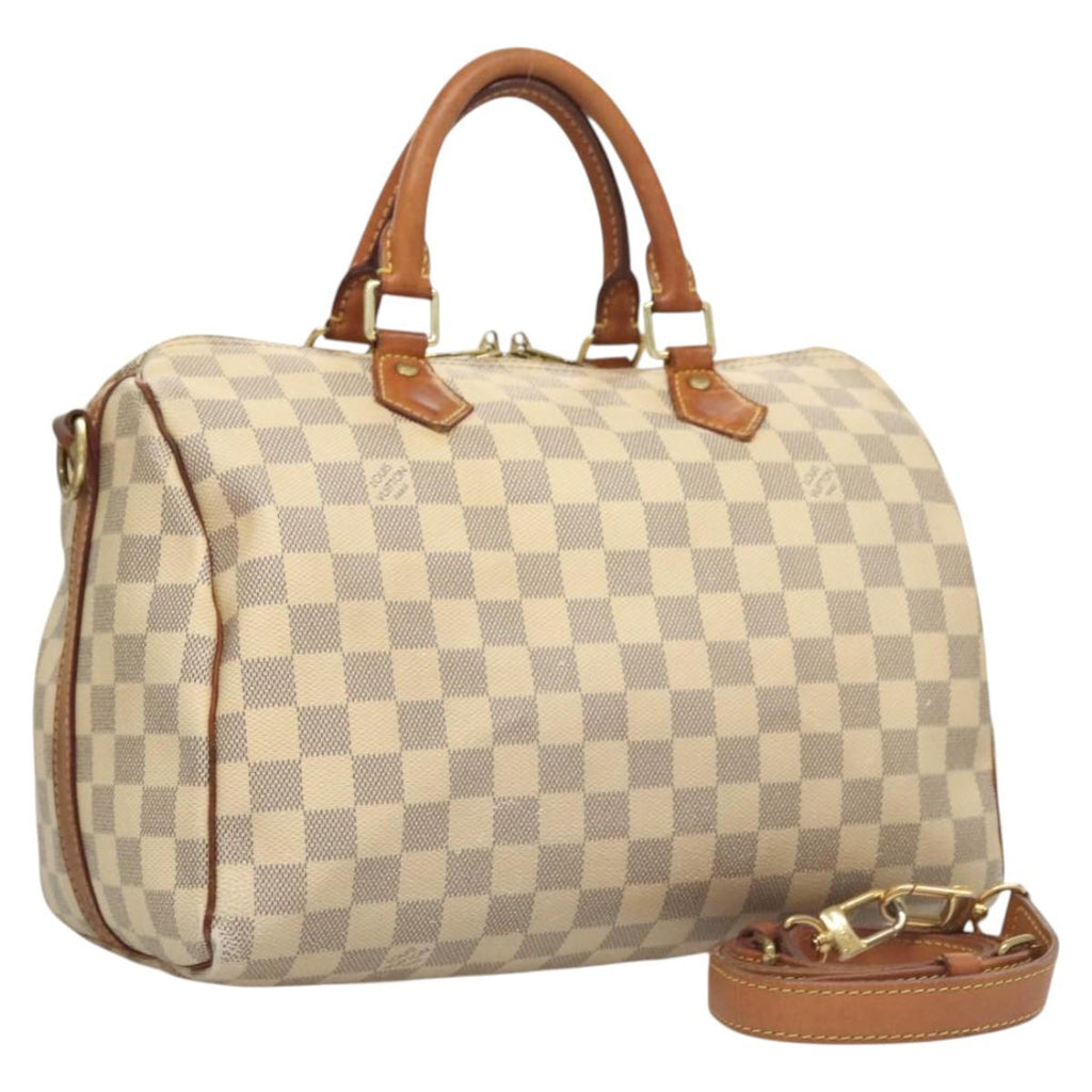 LOUIS VUITTON Damier Azur Speedy Bandouliere 30 Hand Bag 2way N41052 121020