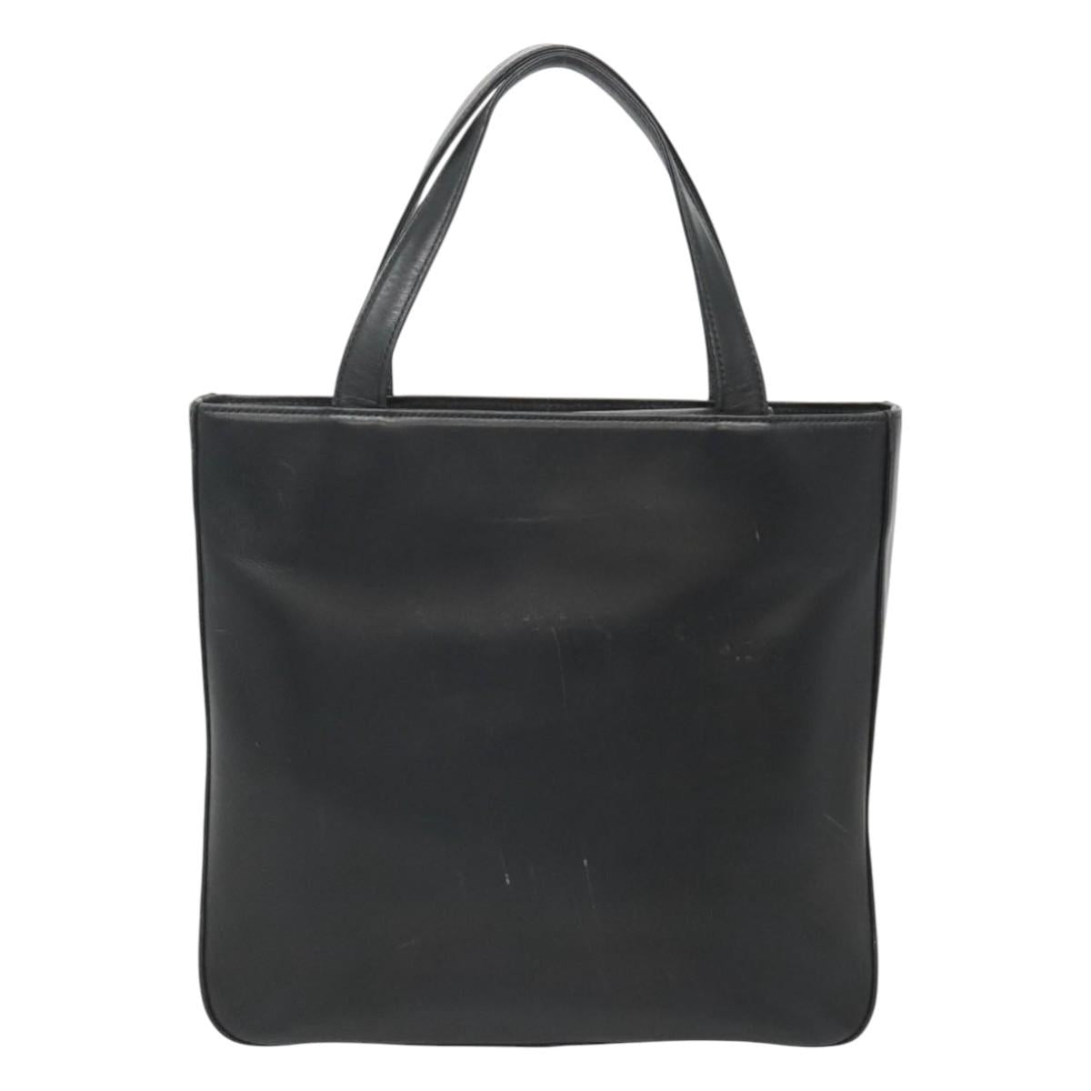 BURBERRY Hand Bag Leather Black Silver 121079