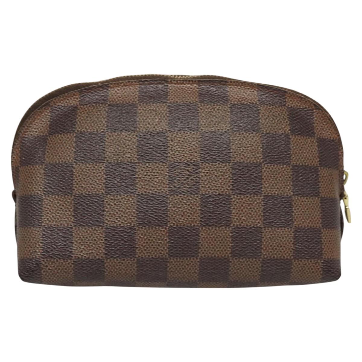 LOUIS VUITTON Damier Ebene Pochette Cosmetic PM Pouch N47516 LV 121098