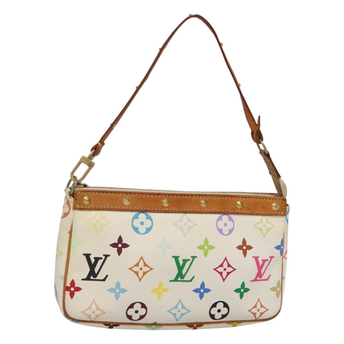 LOUIS VUITTON Multicolor Pochette Accessoires Pouch White M92649 121405