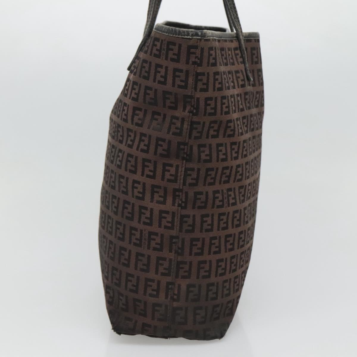 FENDI Zucchino Canvas Tote Bag Brown 121457