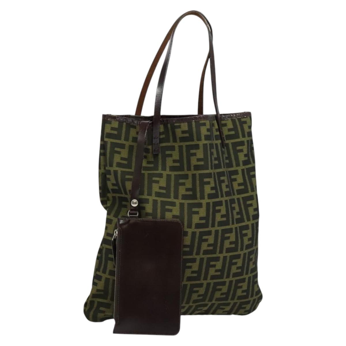 FENDI Zucca Canvas Tote Bag Black Brown 122111