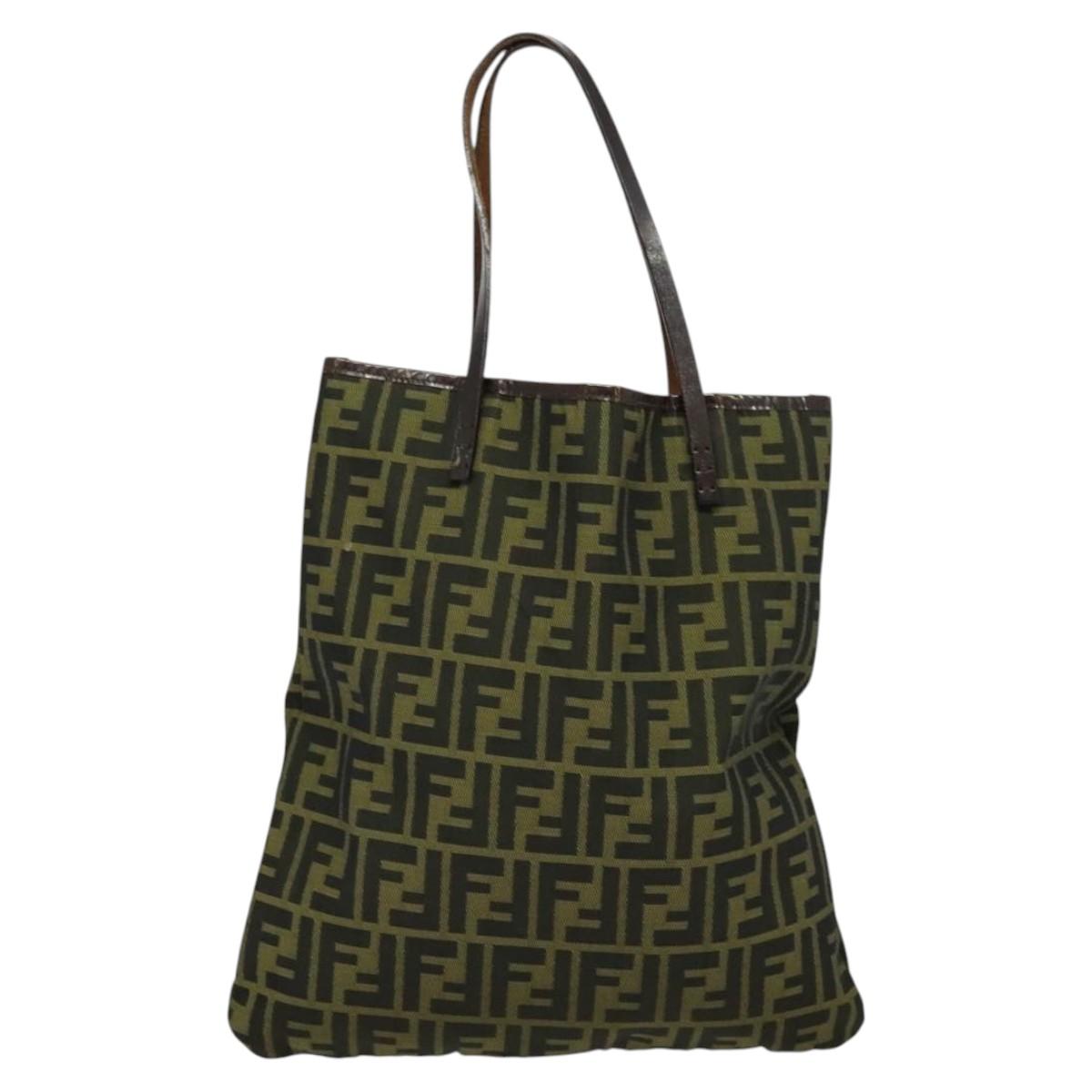 FENDI Zucca Canvas Tote Bag Black Brown 122111