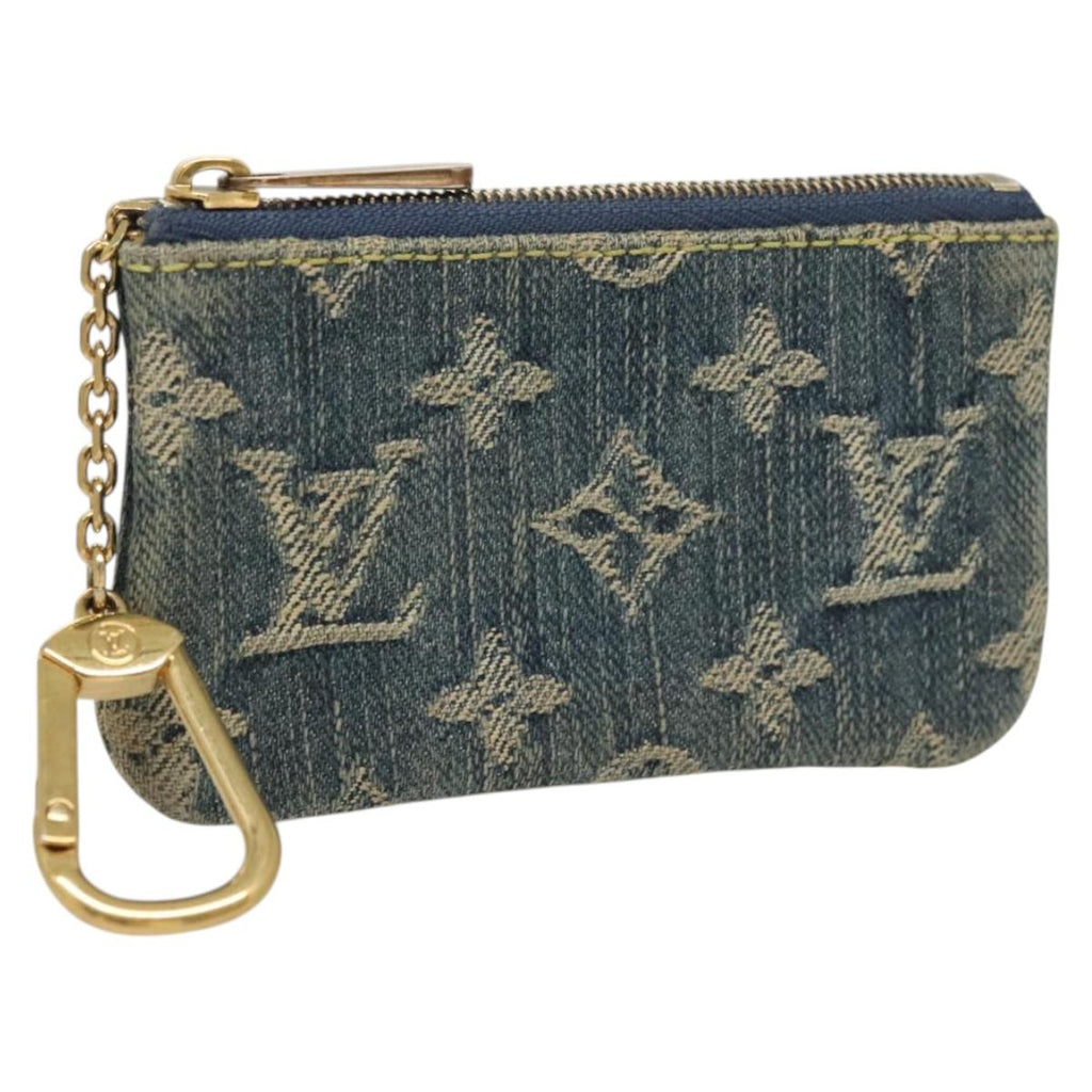 LOUIS VUITTON Monogram Denim Pochette Cles Coin Purse Blue M95343 122856