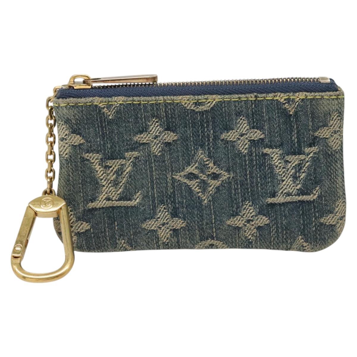 LOUIS VUITTON Monogram Denim Pochette Cles Coin Purse Blue M95343 122856
