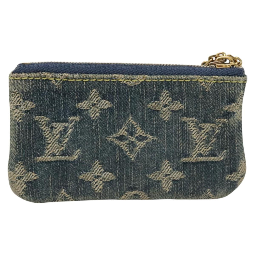 LOUIS VUITTON Monogram Denim Pochette Cles Coin Purse Blue M95343 122856